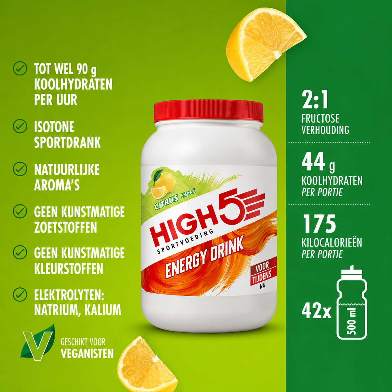 HIGH5 Energy Drink Citrus | Polvere carboidrati-elettroliti
