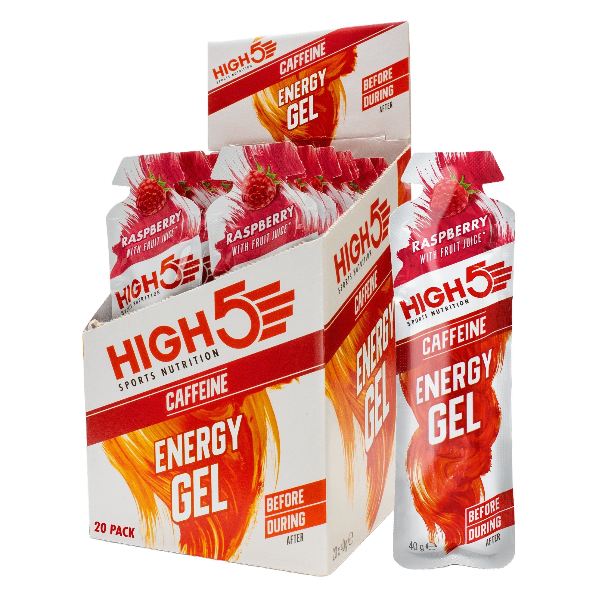 Lampone High5 Energy Gel con caffeina, 20 x 66 g