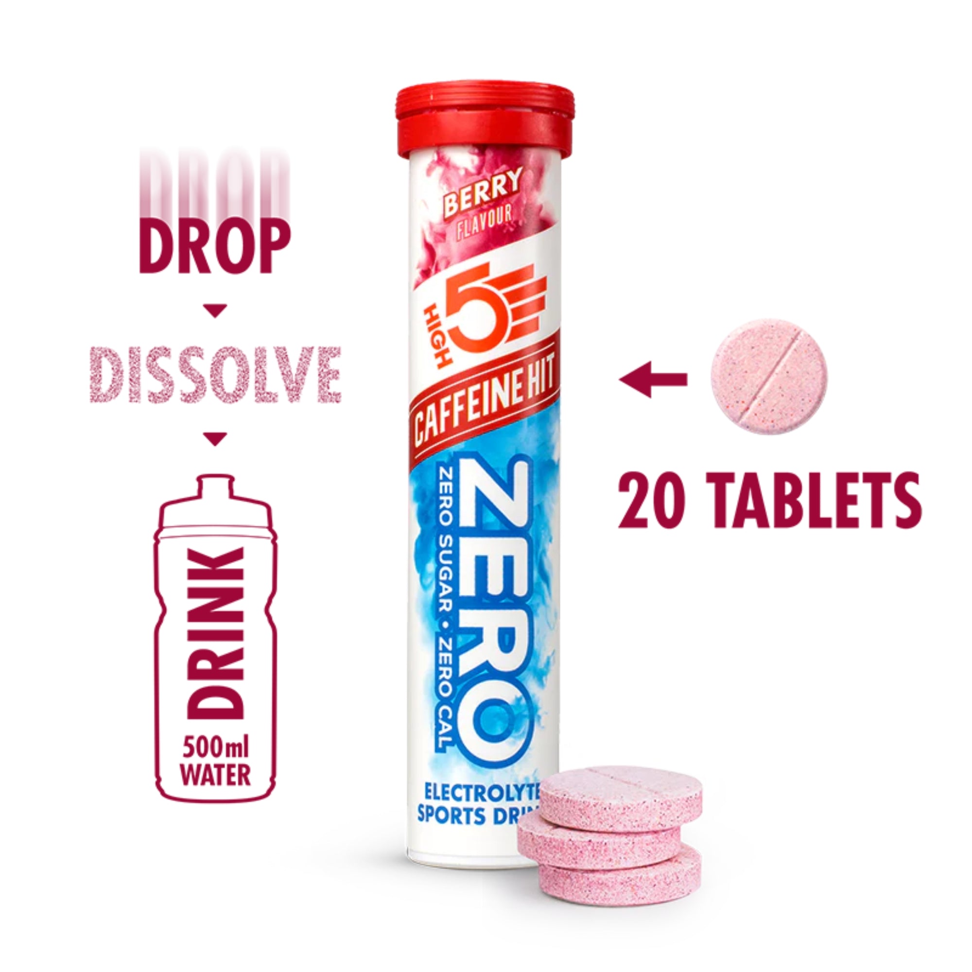 HIGH5 ZERO Caffeine Hit Frutti di Bosco | compresse effervescenti di elettroliti
