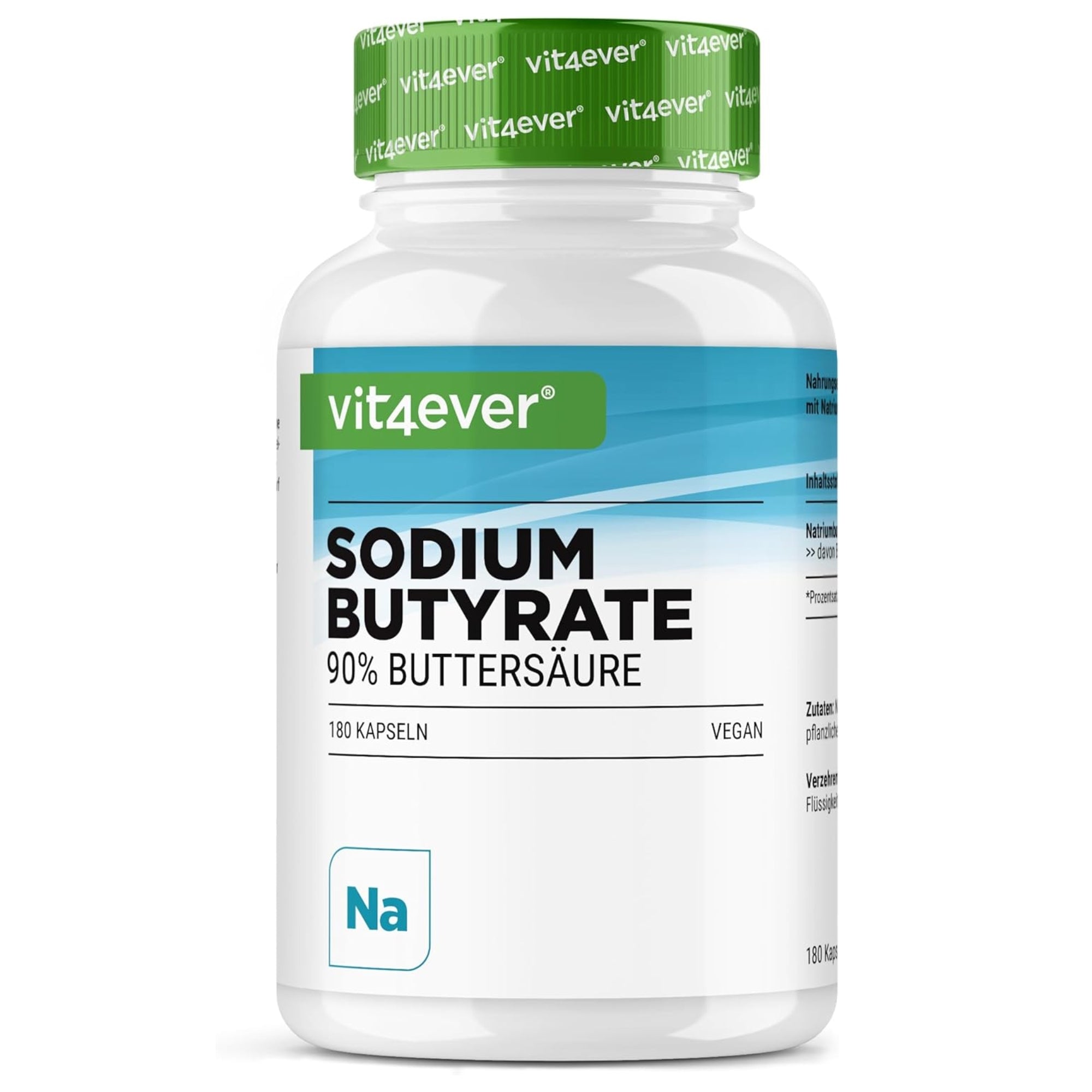 Butirrato di Sodio (Acido Butirrico) 90% | 180 Capsule | Vit4ever