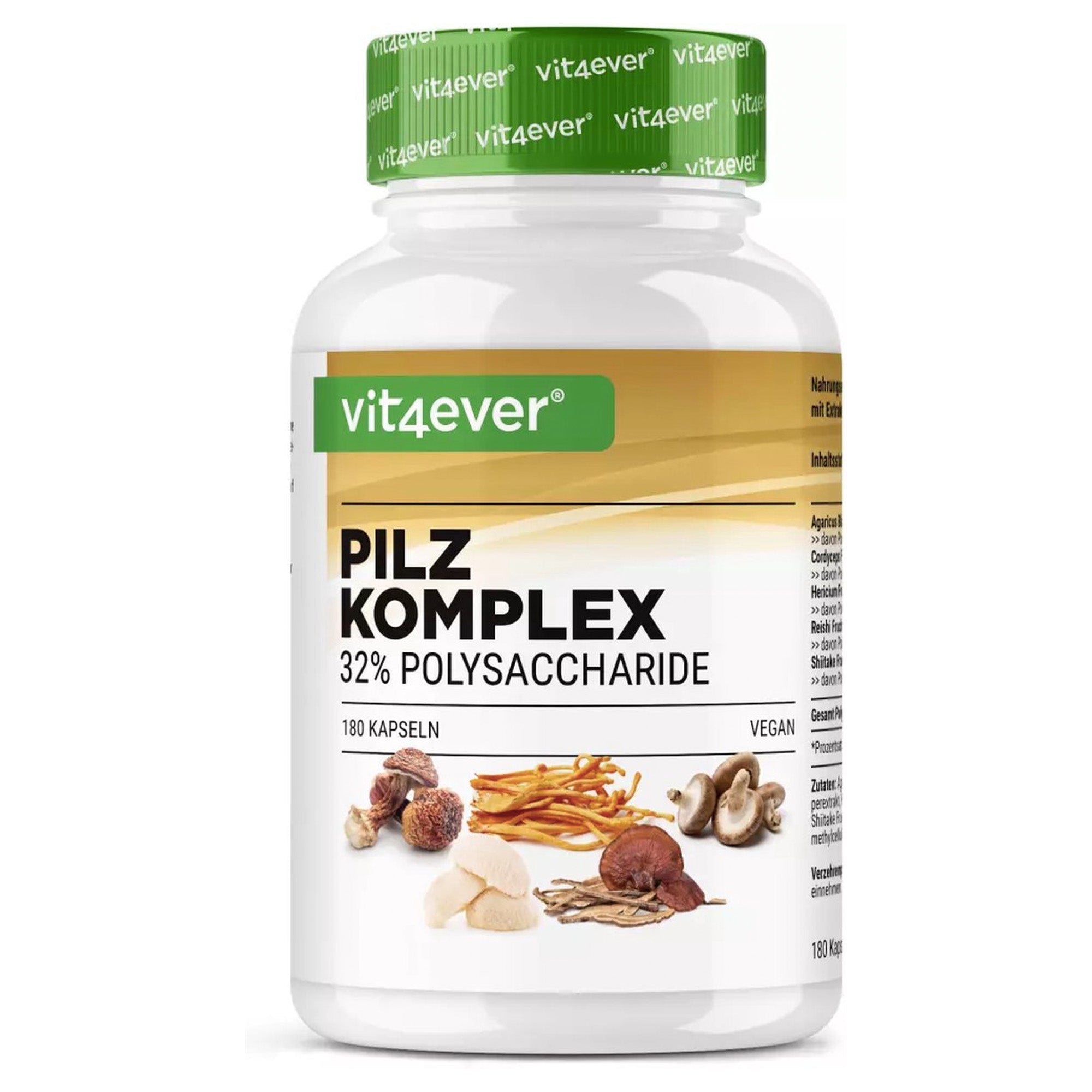 Capsule Complesso di Funghi - Lions Mane, Cordyceps, Reishi - 180 pezzi