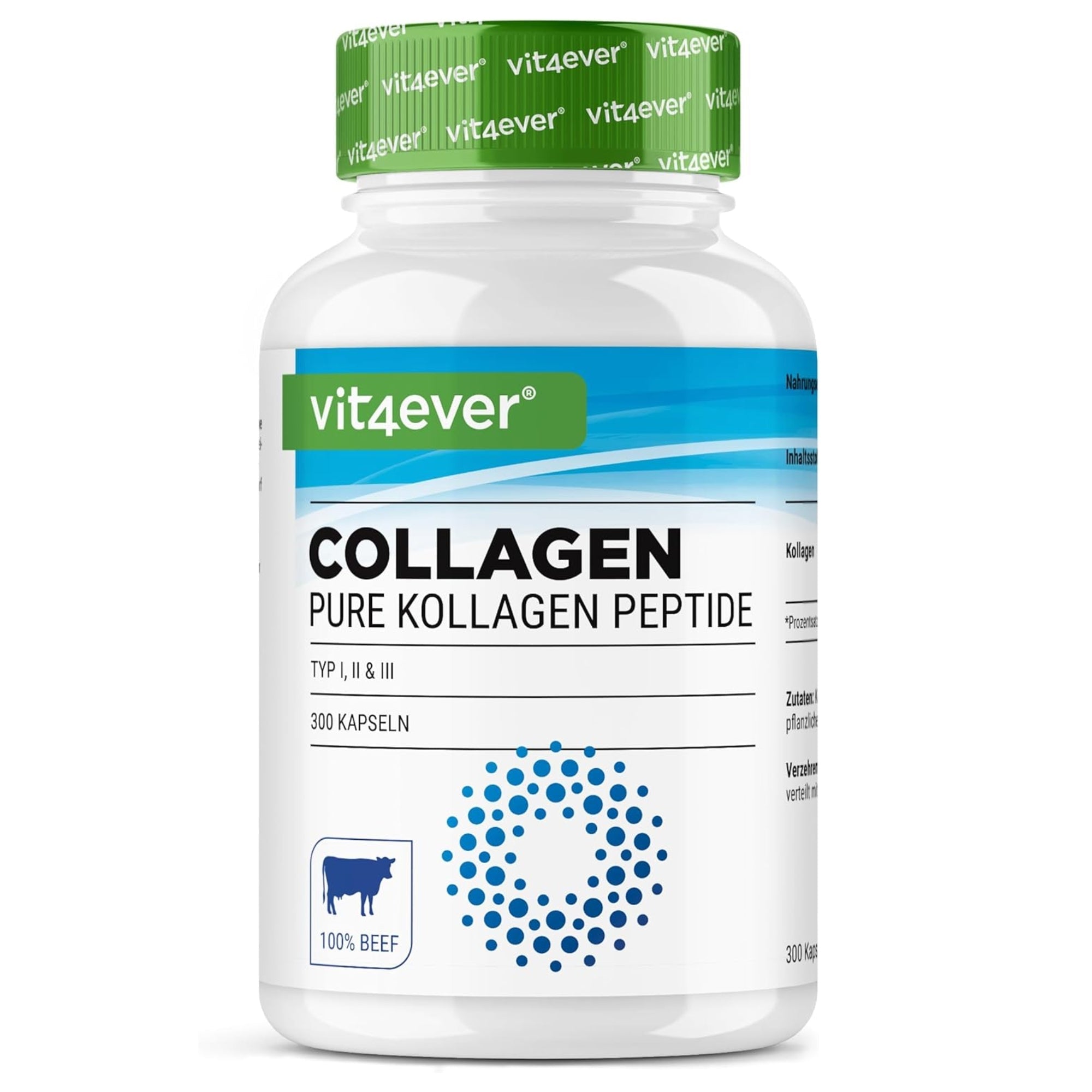 Collagene Bovino 4500mg | 300 Capsule | Vit4ever