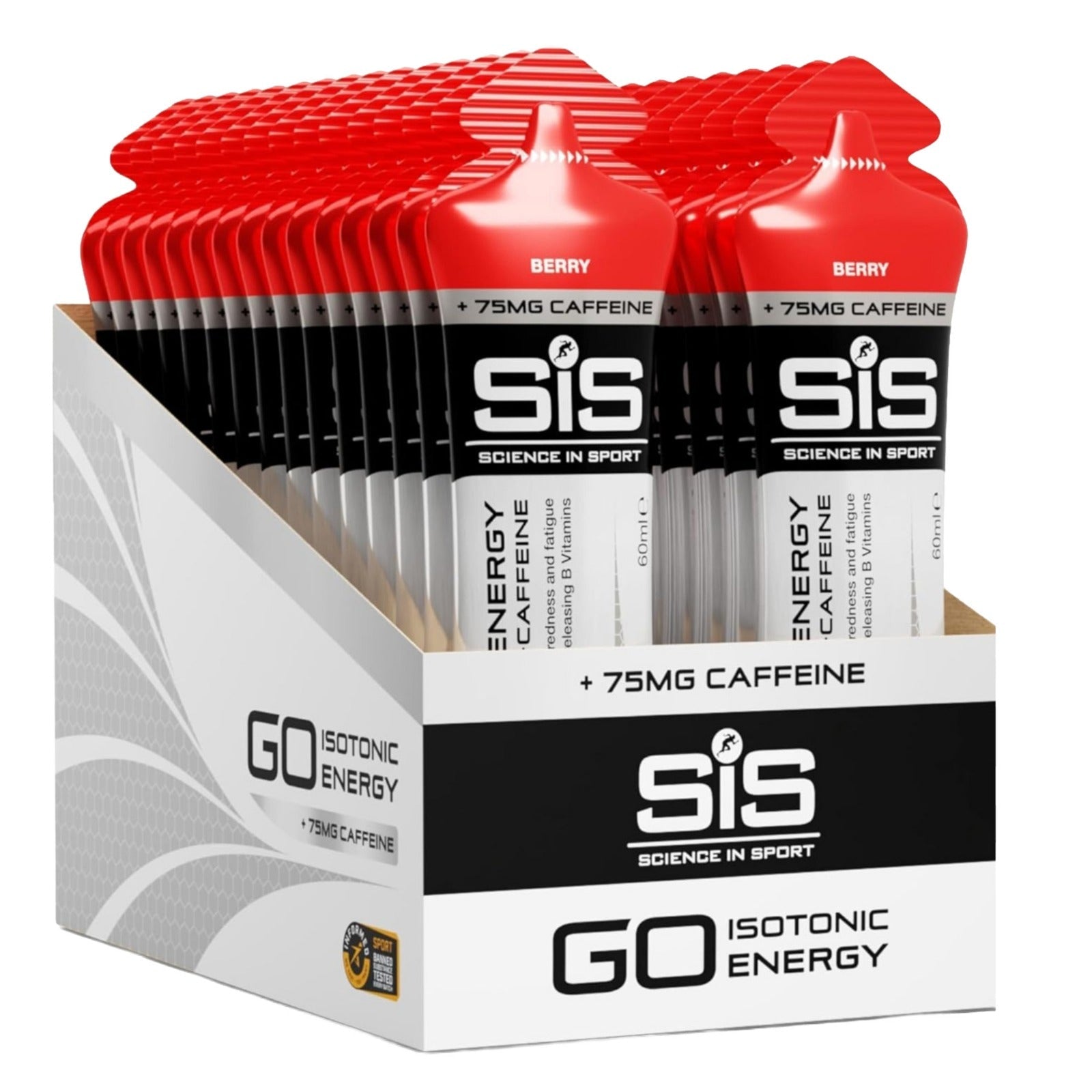 SiS GO Isotonic Energygel + Caffeina Frutti di Bosco 30 pezzi