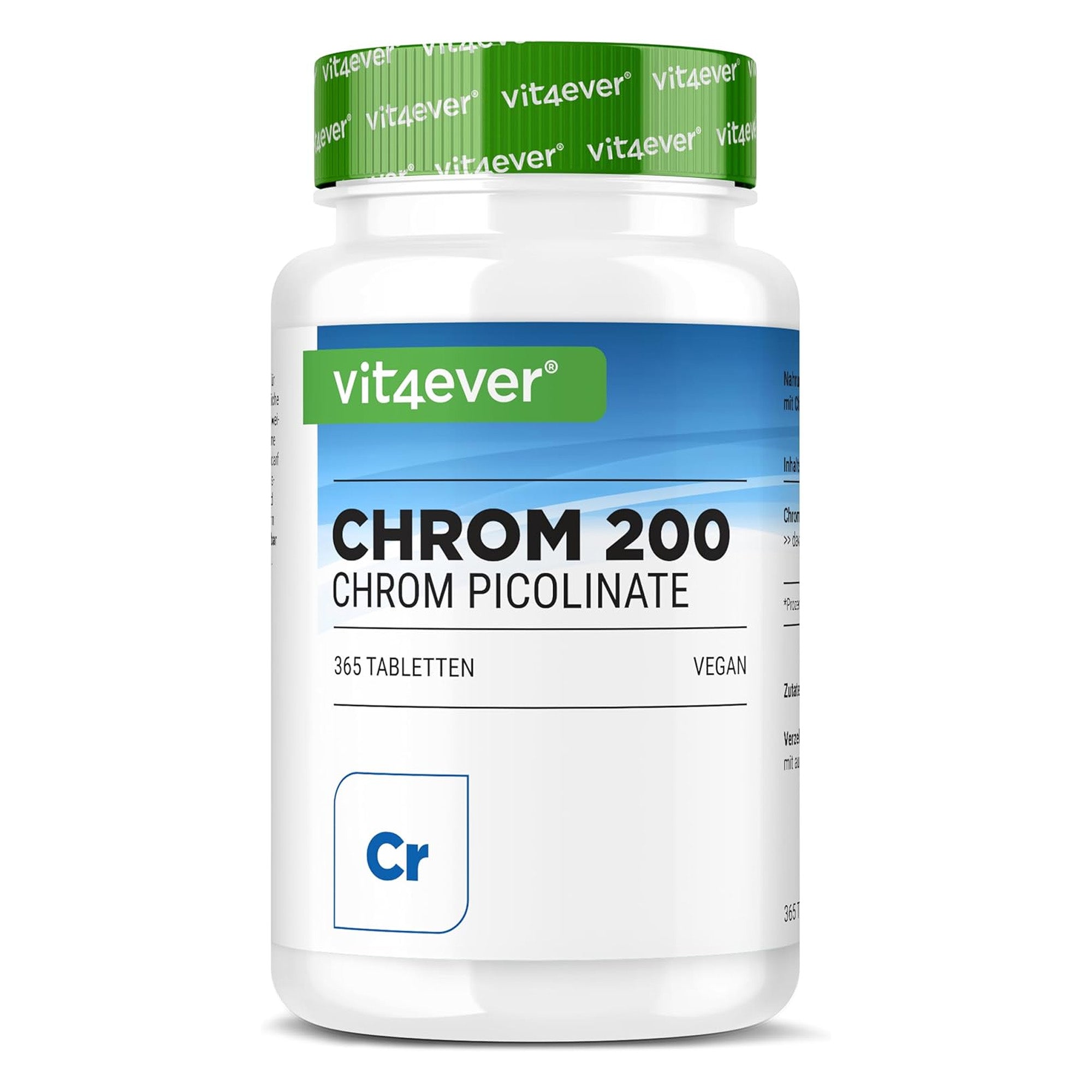 Cromo Picolinato 200 mcg | 365 Compresse | Vit4ever