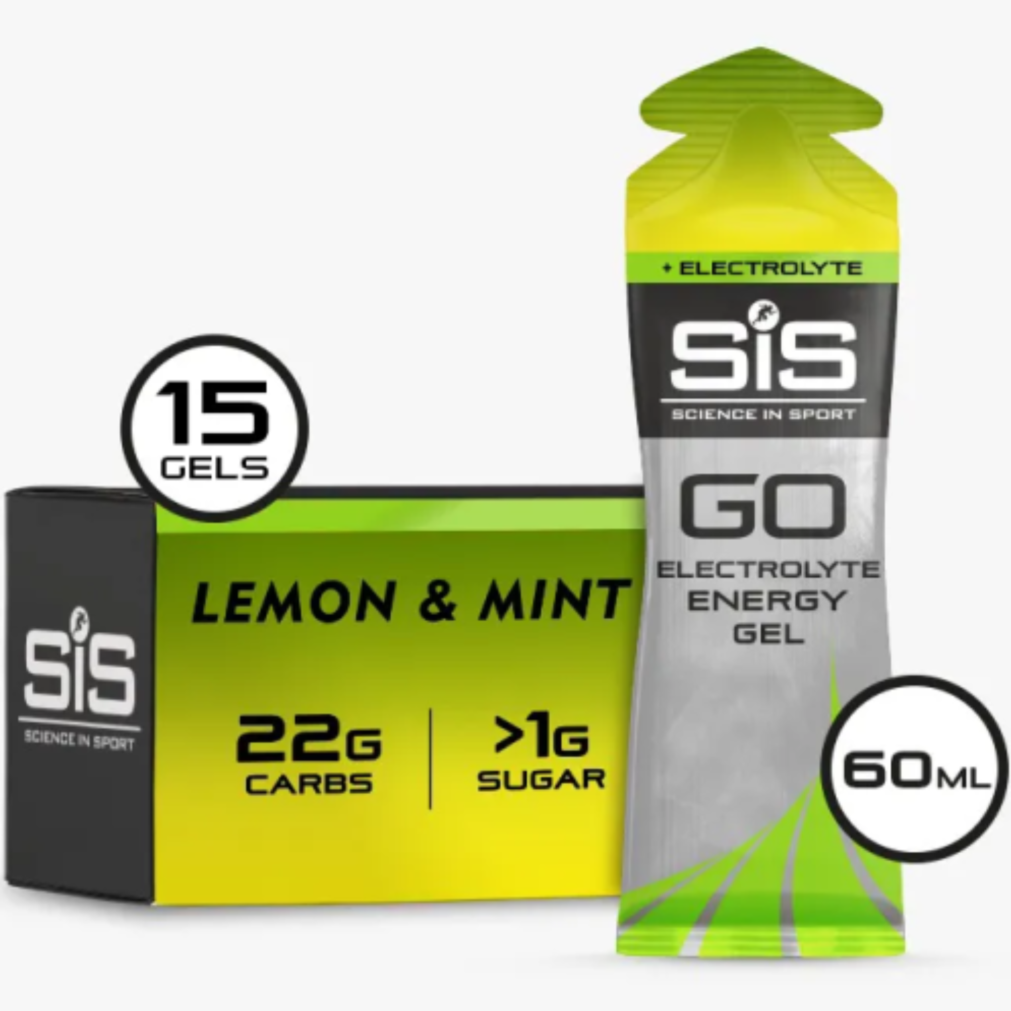 SiS GO Isotonic Energygel + Elettroliti Limone e Menta 15 pezzi
