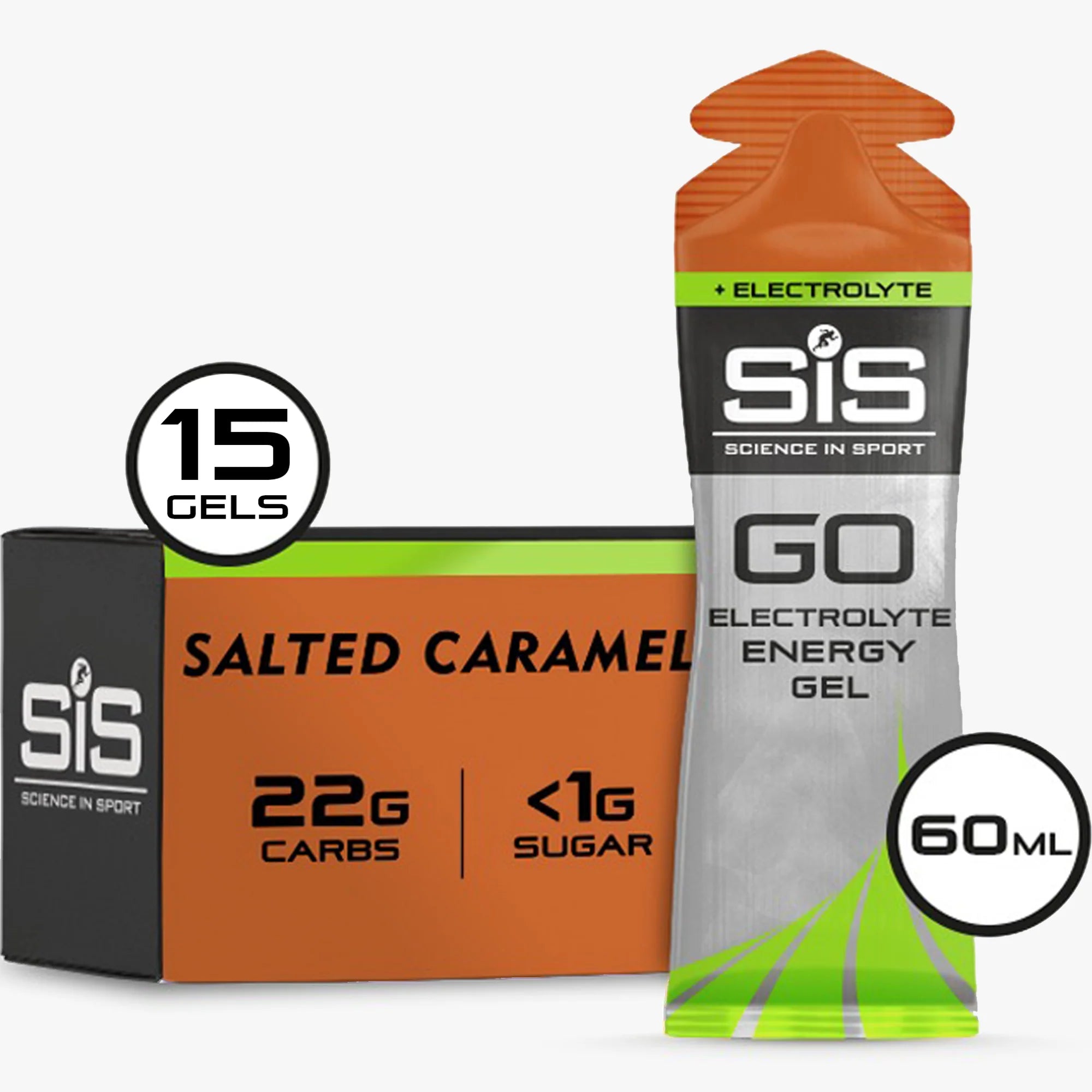 SiS GO Isotonic Energygel + Elettroliti Caramello Salato 15 pezzi