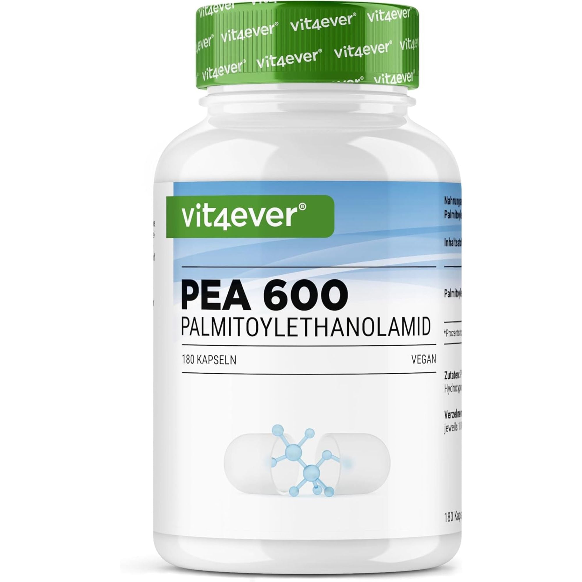 PEA 600 Palmitoiletanolamide di Vit4ever, 180 capsule