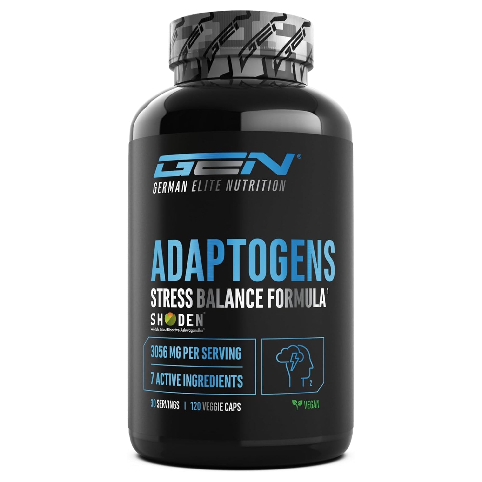 Complesso di Adattogeni (Ashwagandha, Rhodiola, Reishi e Ginseng) | 120 Capsule | German Elite Nutrition