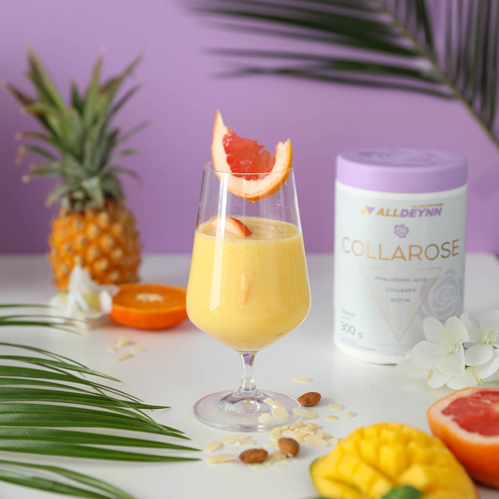 Polvere di collagene bovino AllDeynn Collarose con vitamina C e biotina