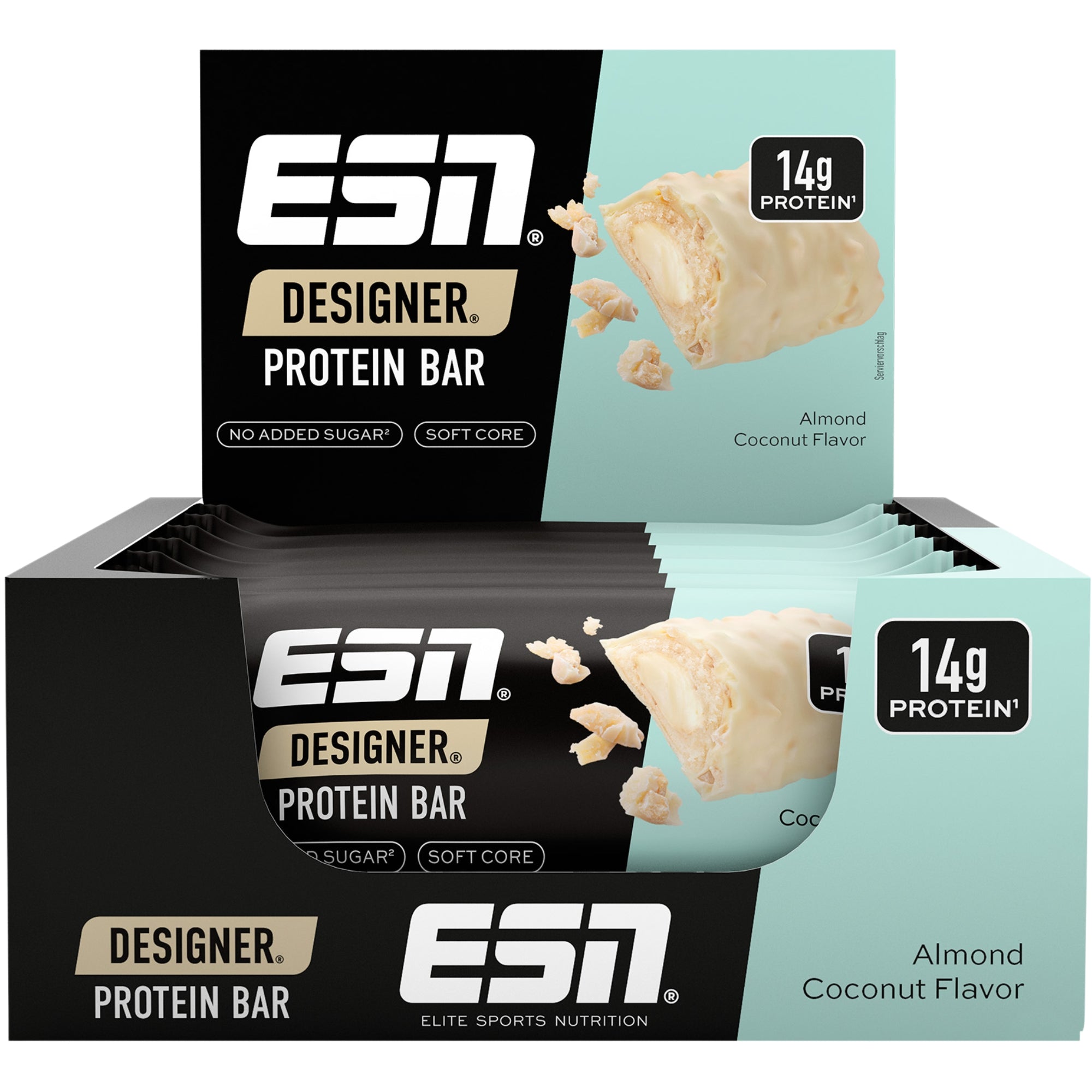 ESN Designer Bar Almond Coconut 12 x 45g - barrette proteiche con 14g di proteine e cioccolato bianco