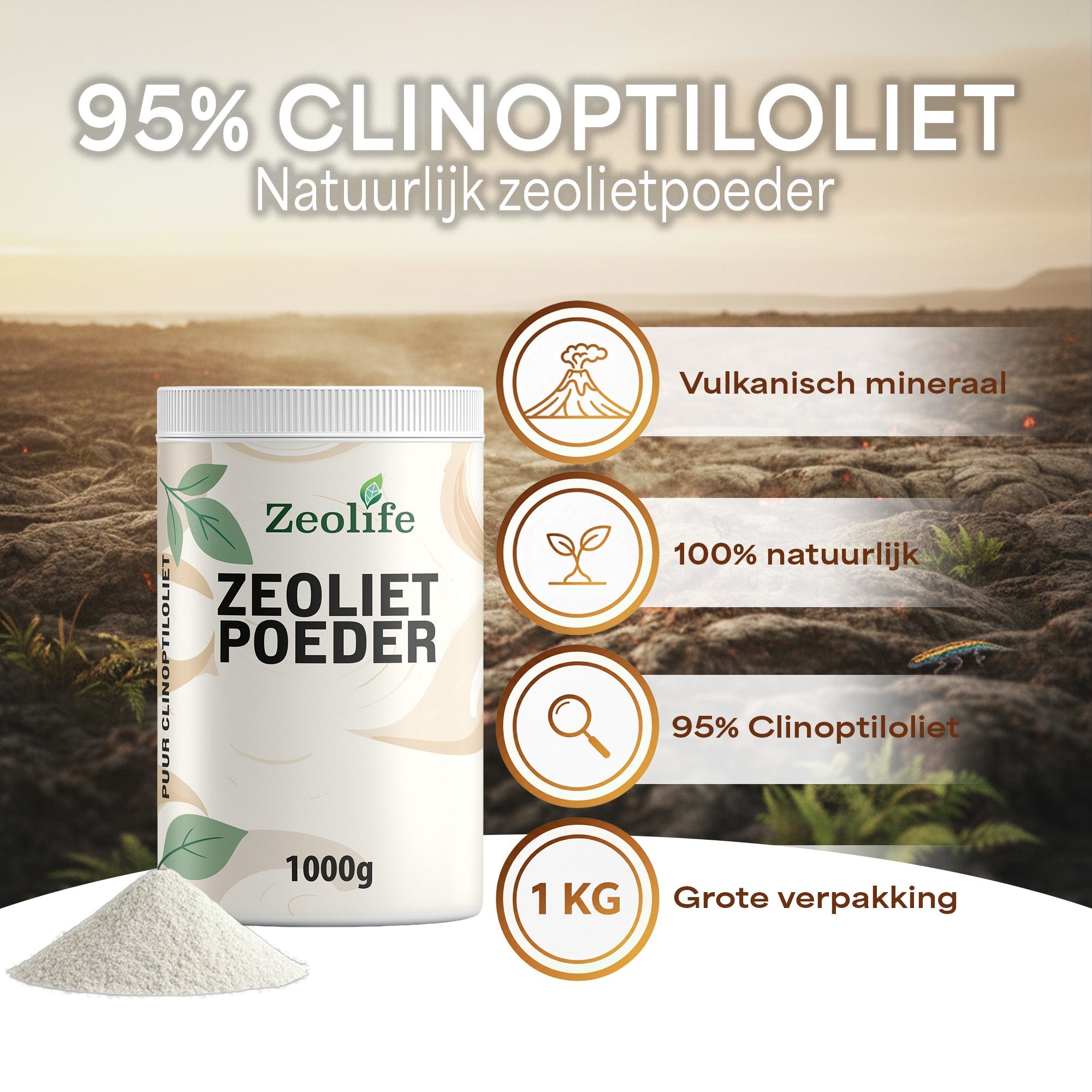 Polvere di Zeolite | 1000 grammi | Zeolife