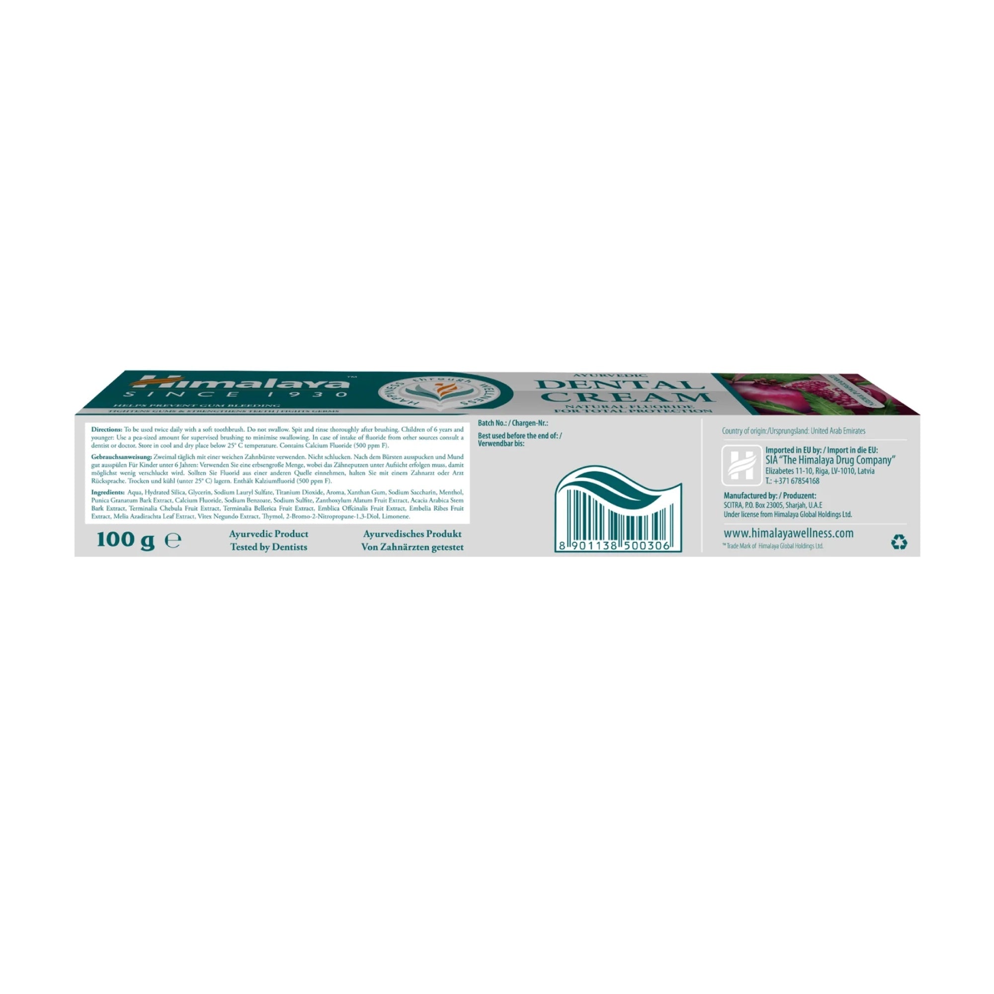 Ayurvedic Dental Cream con Fluoro Naturale | 100 grammi | Himalaya