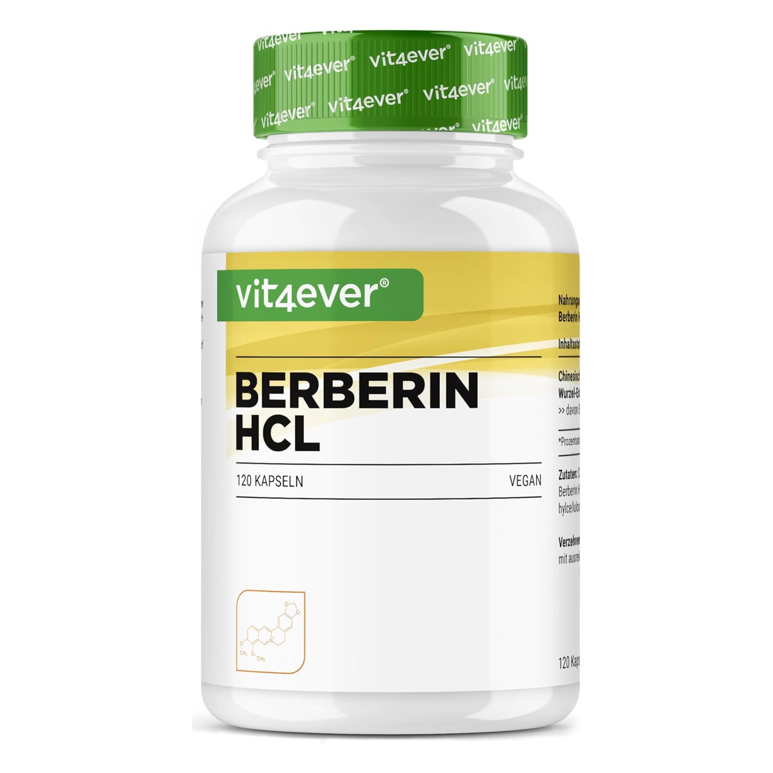 Berberina HCl 97% Intenso 500mg | 120 Capsule | Vit4ever