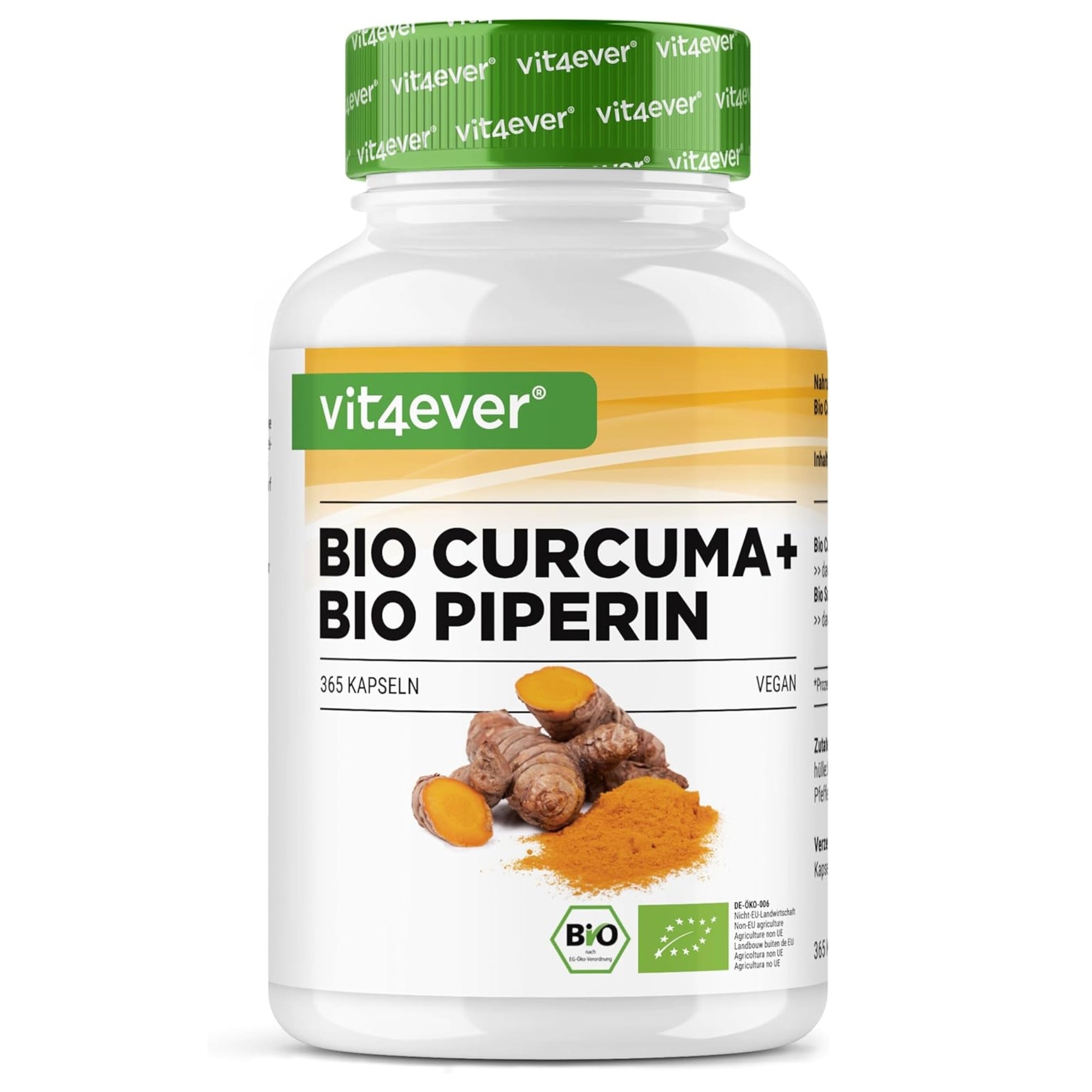 Bio Curcuma con Bio Piperina di Vit4ever - 365 capsule
