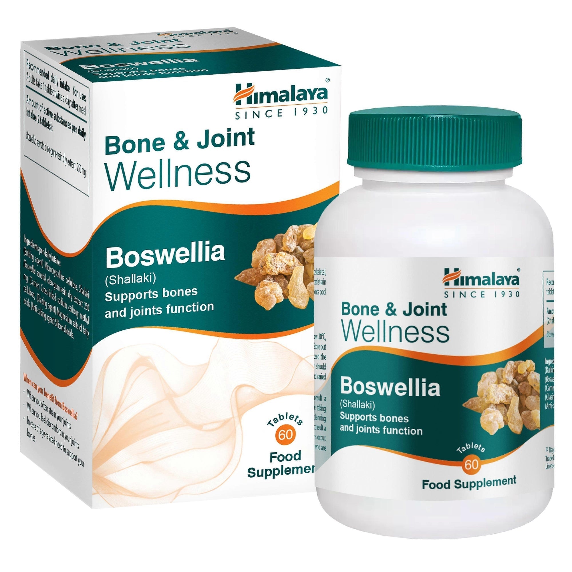 Himalaya Boswellia Shallaki Ossa e Articolazioni 60 compresse - integratore vegano a base di erbe per il comfort articolare