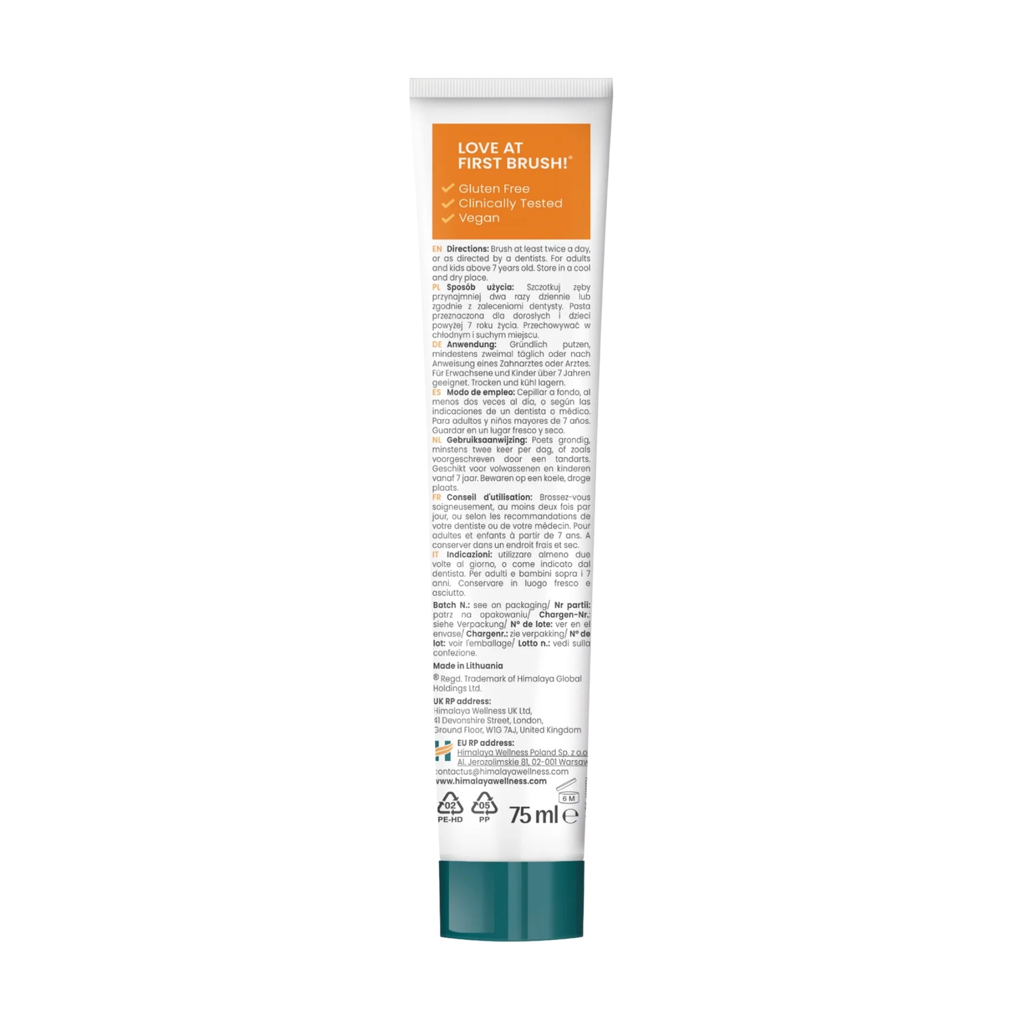 Dentifricio Whitening Antiplaque Curcuma e Olio di Cocco | 75 ml | Himalaya