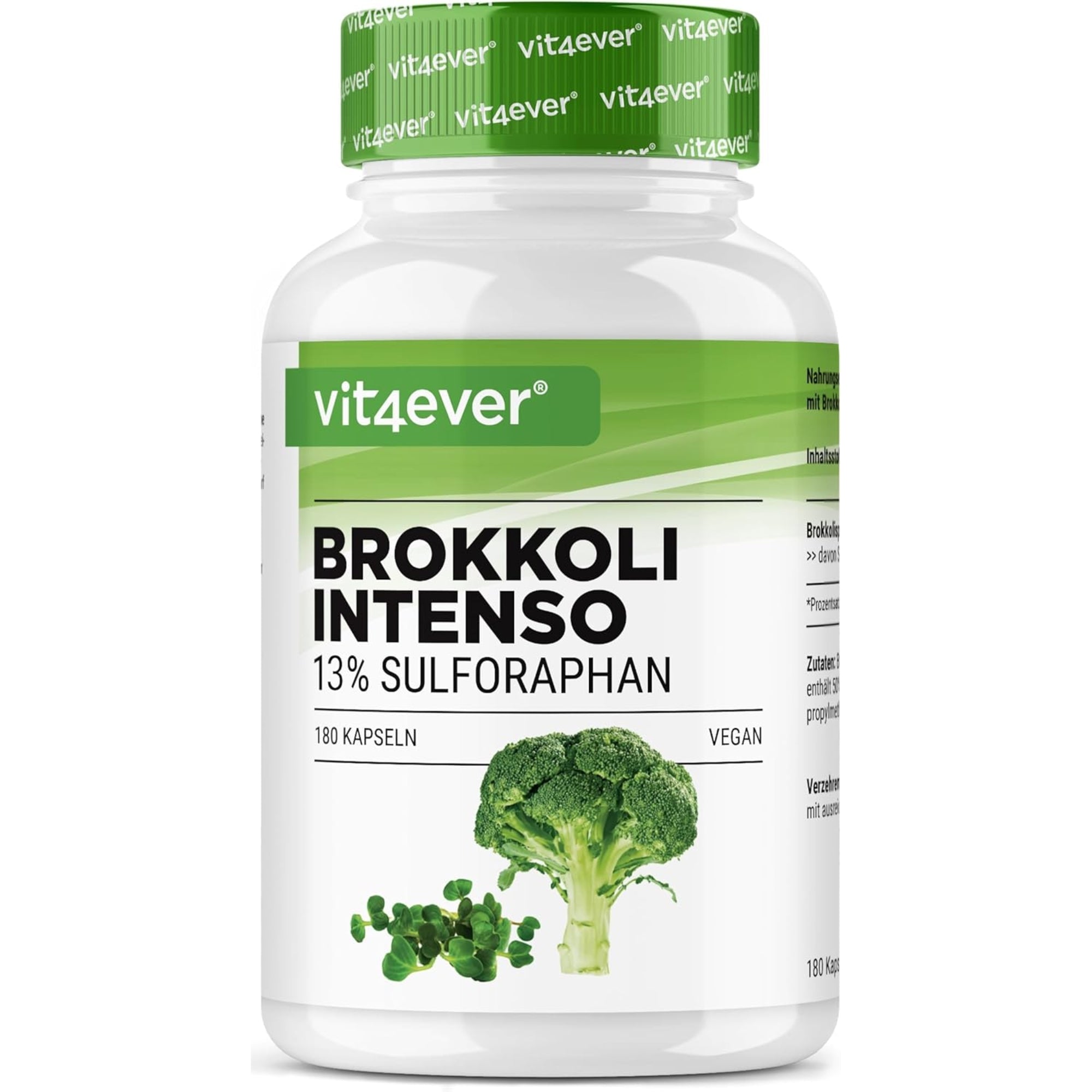 Estratto di Germogli di Broccoli 13% Sulforafano | 180 Capsule | Vit4ever