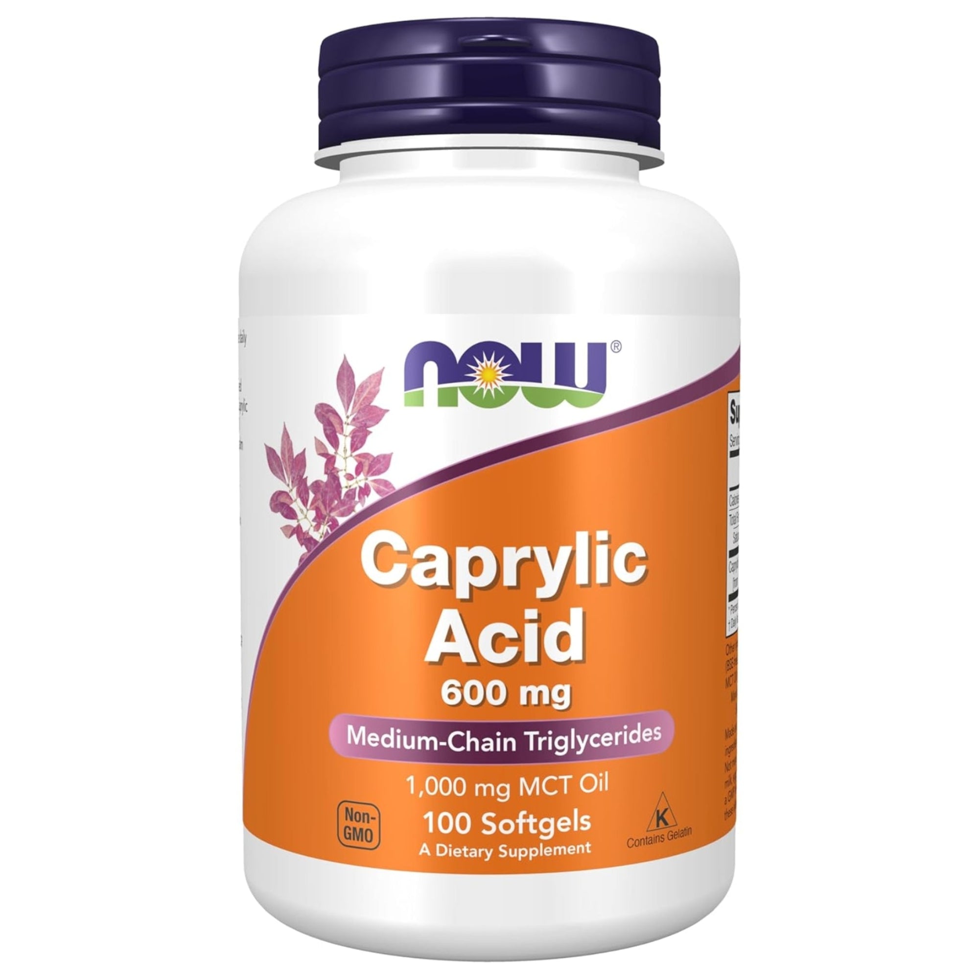 Caprylic Acid 600 mg | 100 softgel | NOW Foods