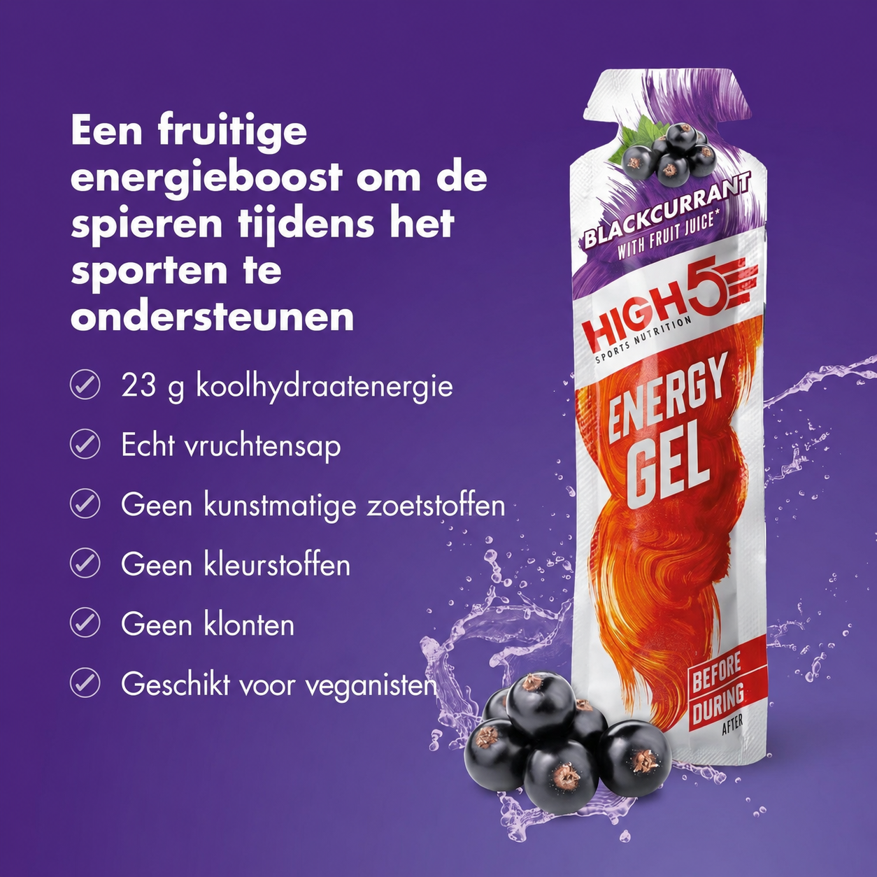 HIGH5 Energy Gel Ribes Nero | 20 x 40g | 23g di Carboidrati per Gel