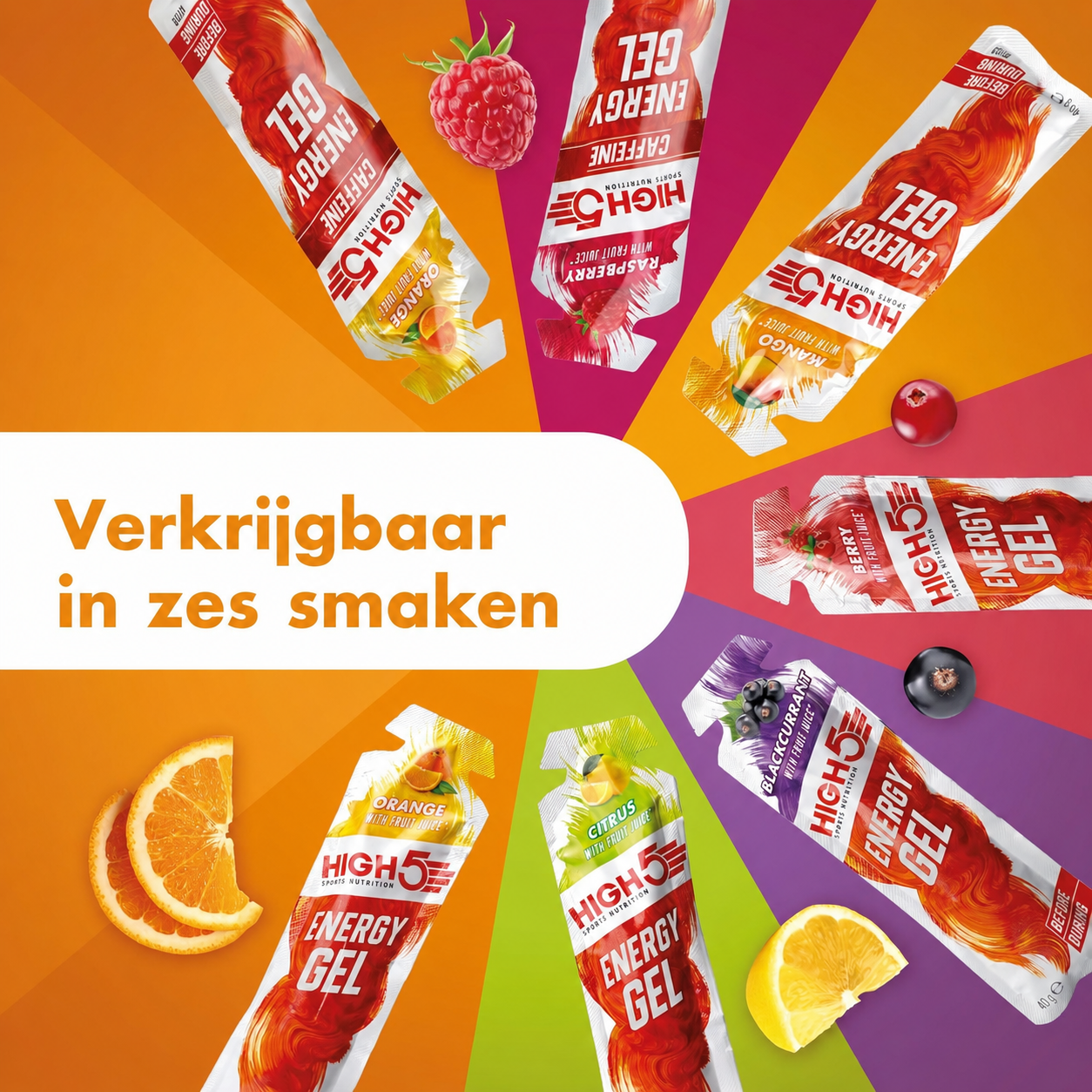 HIGH5 Energy Gel Arancia | 20 x 40g | 23g di Carboidrati per Gel