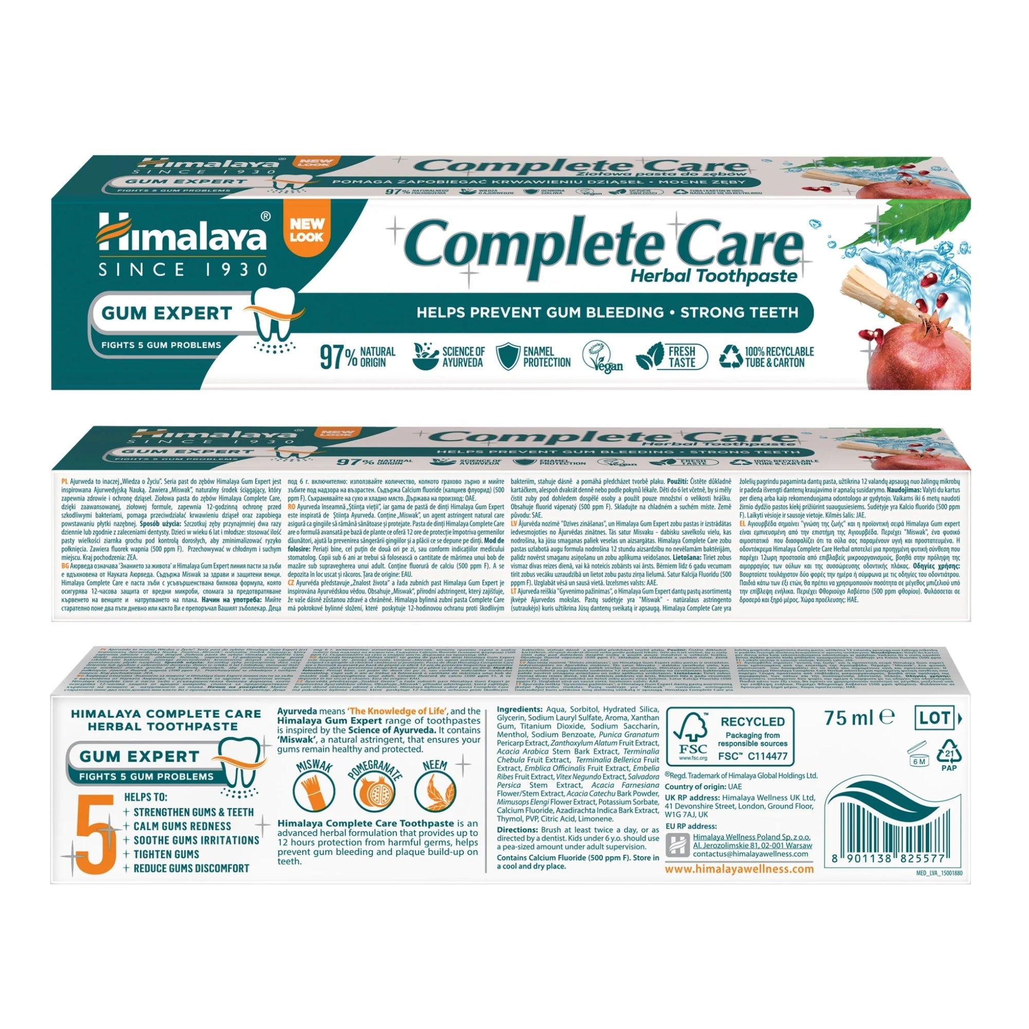 Gum Expert Dentifricio alle Erbe Complete Care | 75 ml | Himalaya