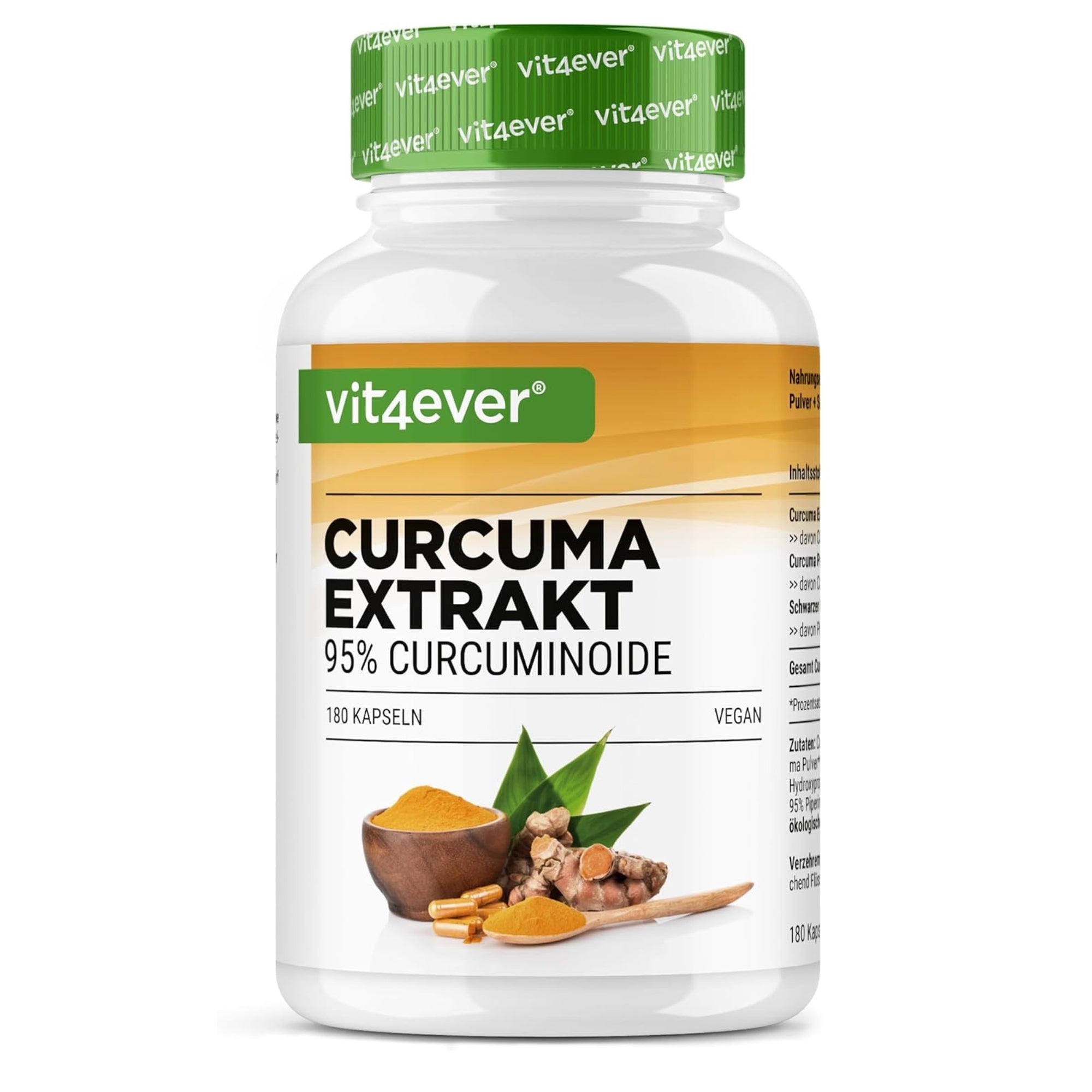 Estratto di curcuma intenso 180 capsule Vit4ever