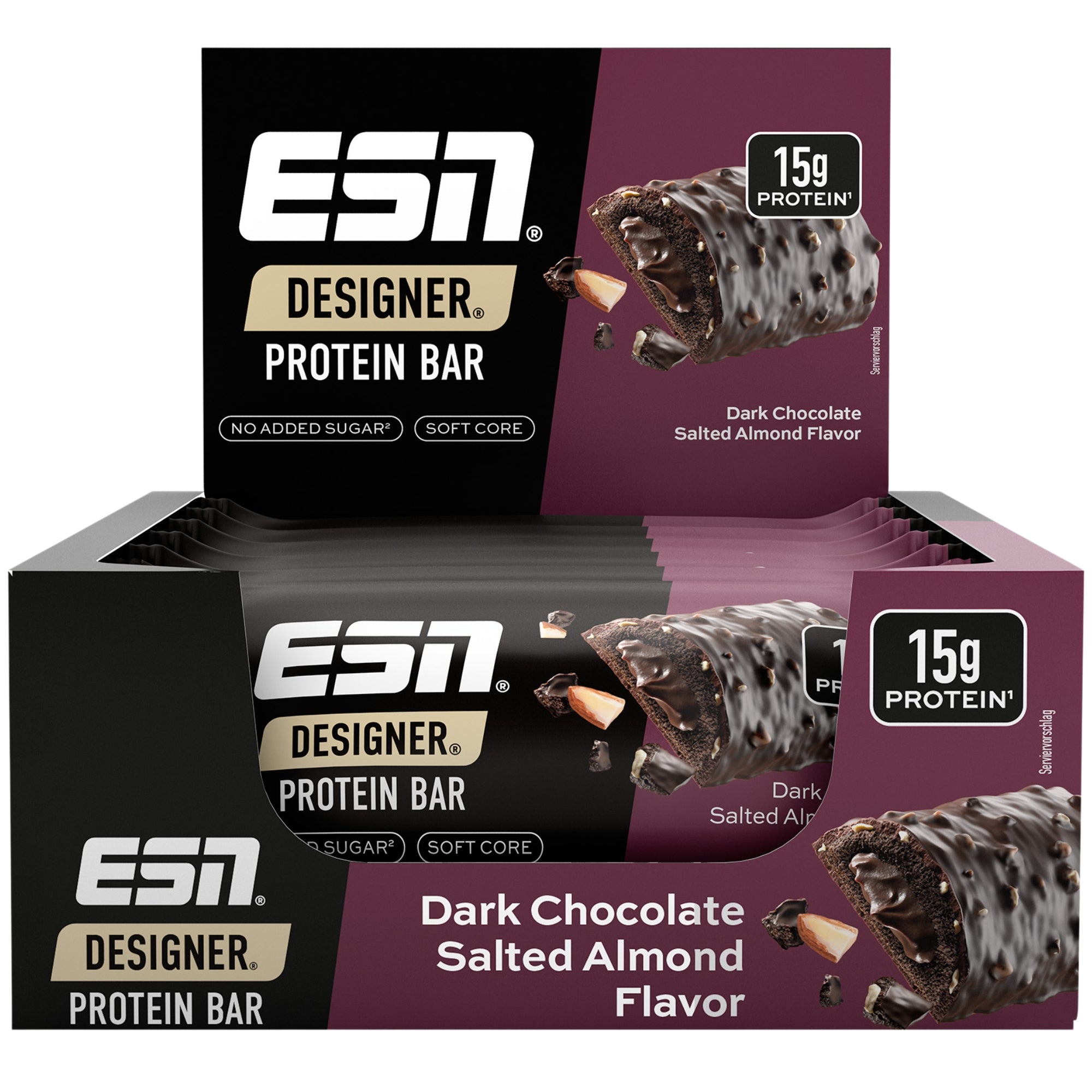 ESN Designer Protein Bar Dark Chocolate Salted Almond 12 x 45 g