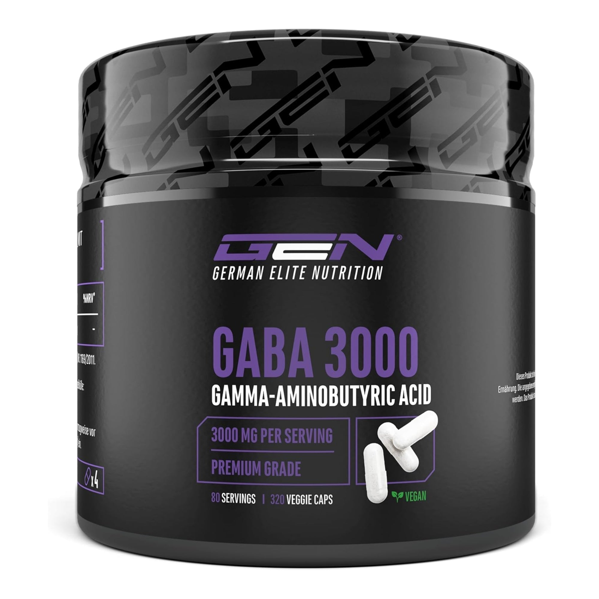 GABA (Acido Gamma-Amminobutirrico) 750mg | 320 Capsule | German Elite Nutrition