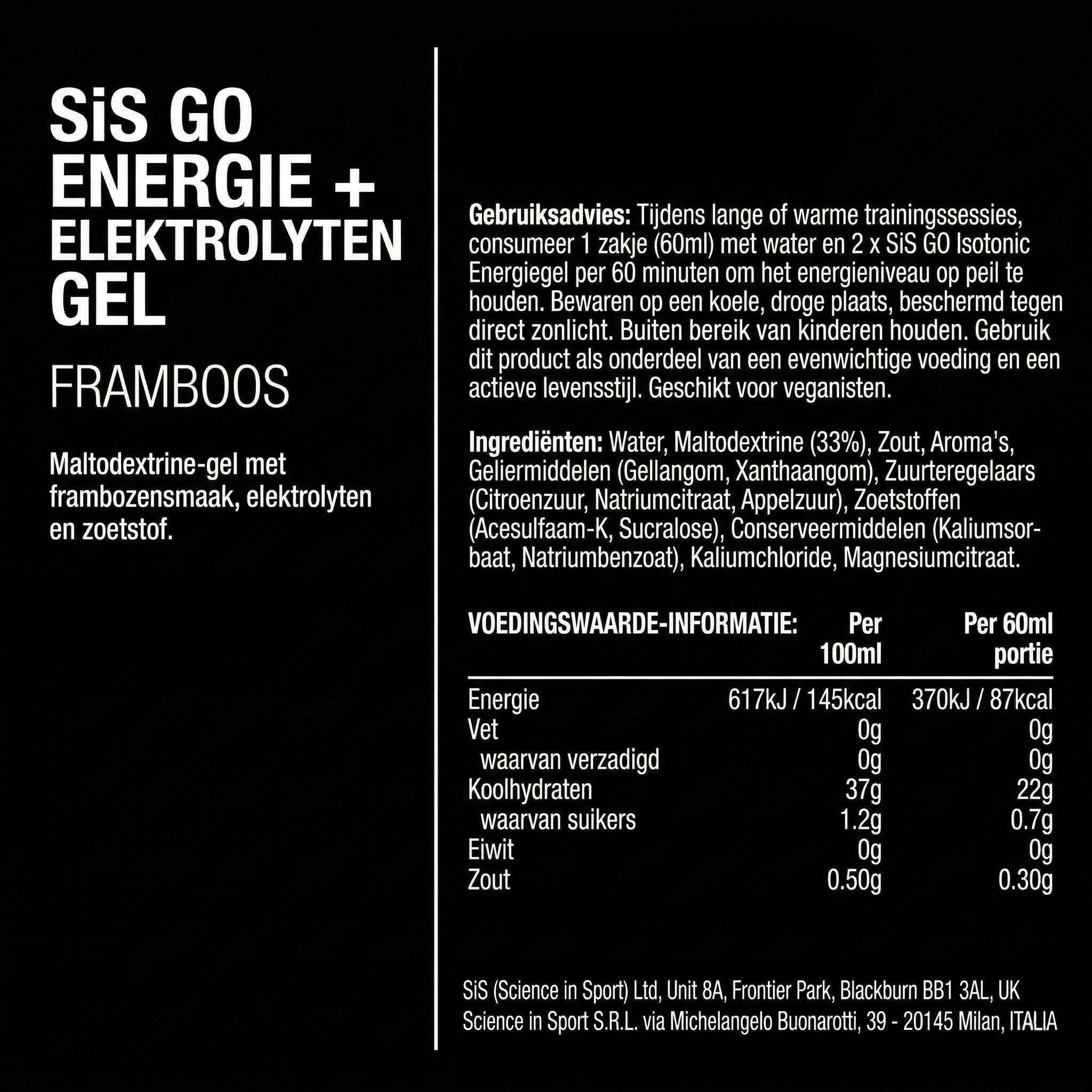 SiS Go Isotonic Energygel + Electrolyte | Lampone