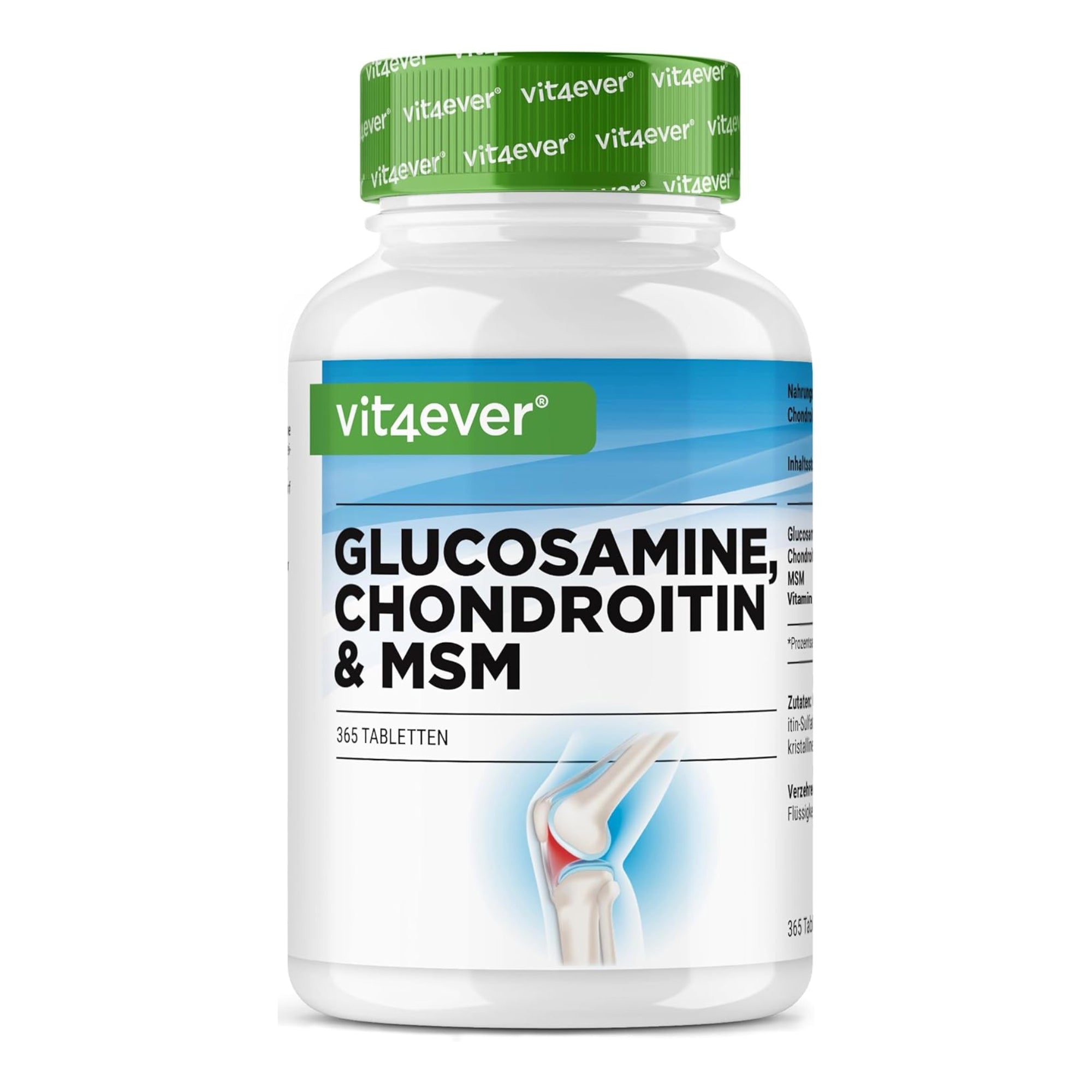 Glucosamina Condroitina & MSM | 365 Compresse | Vit4ever