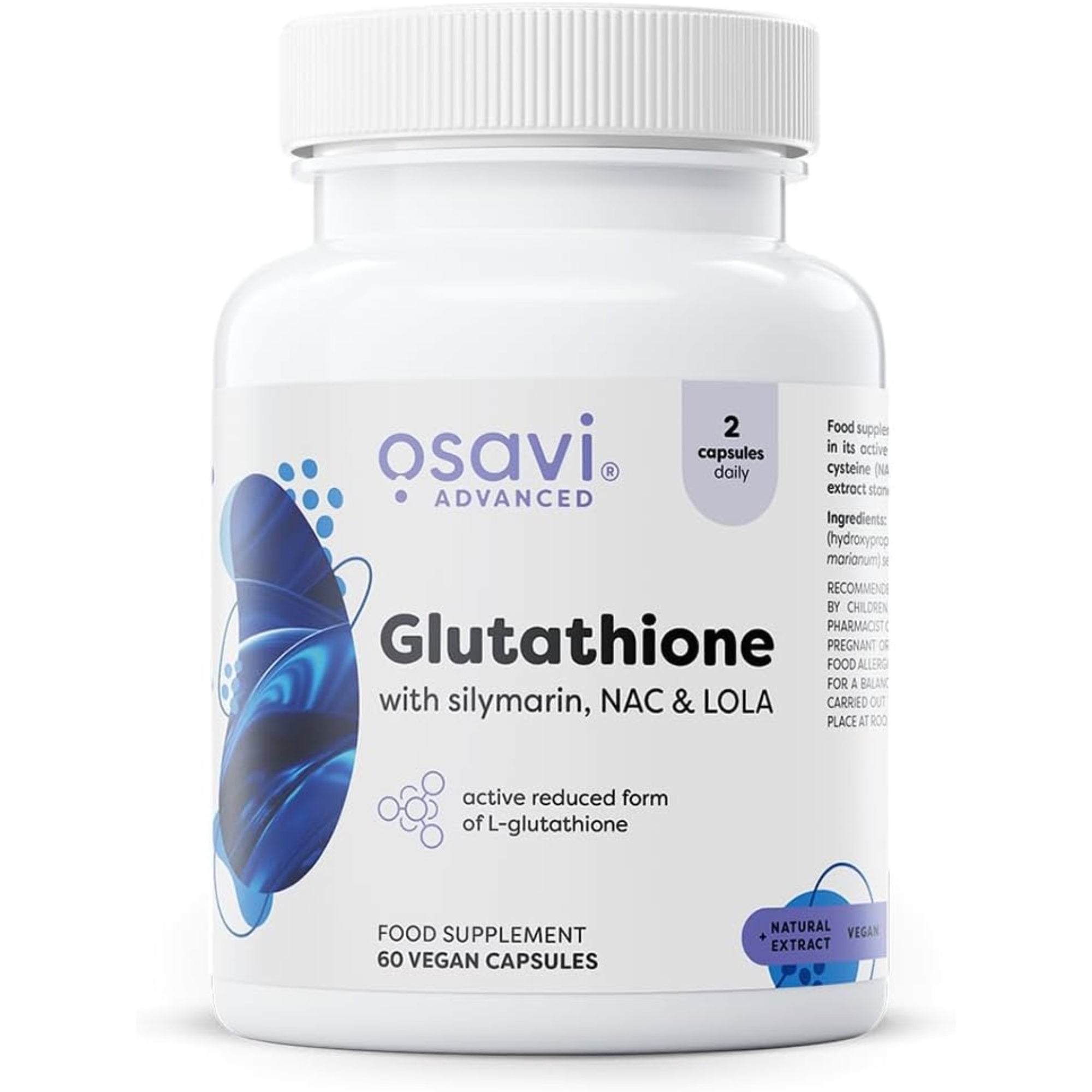 Osavi Glutatione con Silimarina NAC e LOLA 60 capsule - integratore vegano L-glutatione ridotto | acquista in Italia #Formato_60 Capsule