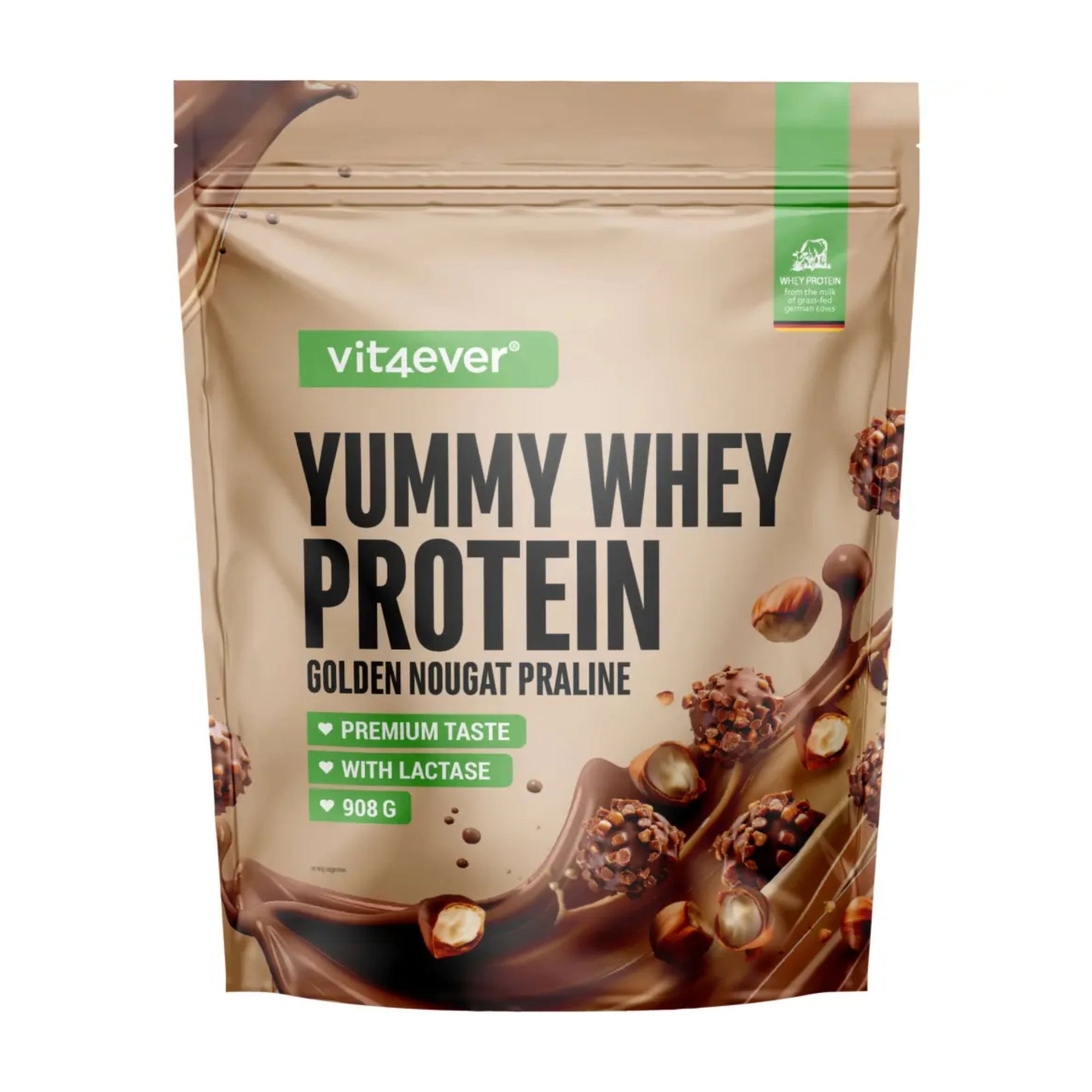 Vit4ever Yummy Whey Protein Golden Nougat Praline shake proteico 908 grammi