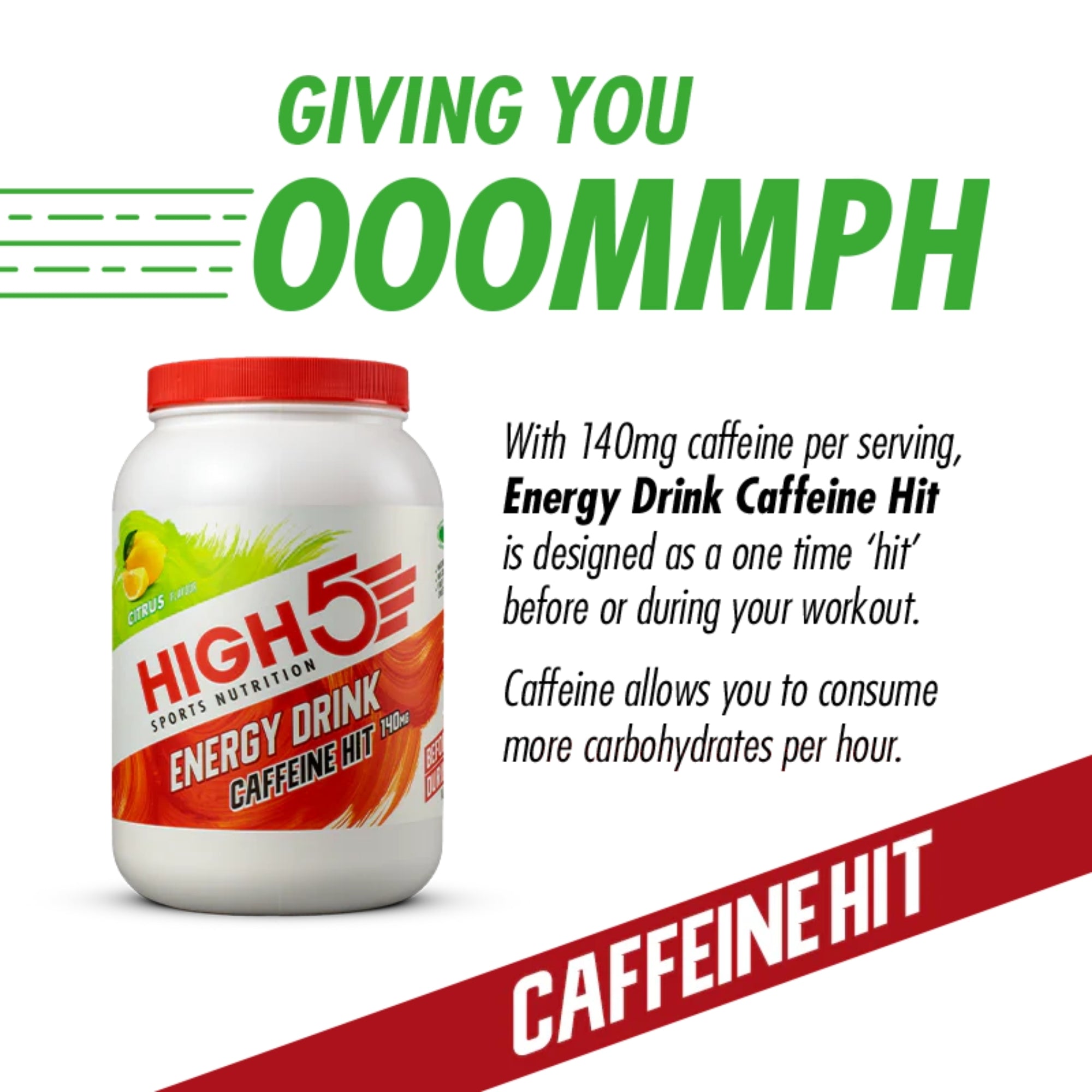 HIGH5 Energy Drink Caffeina | Polvere carboidrati-elettroliti