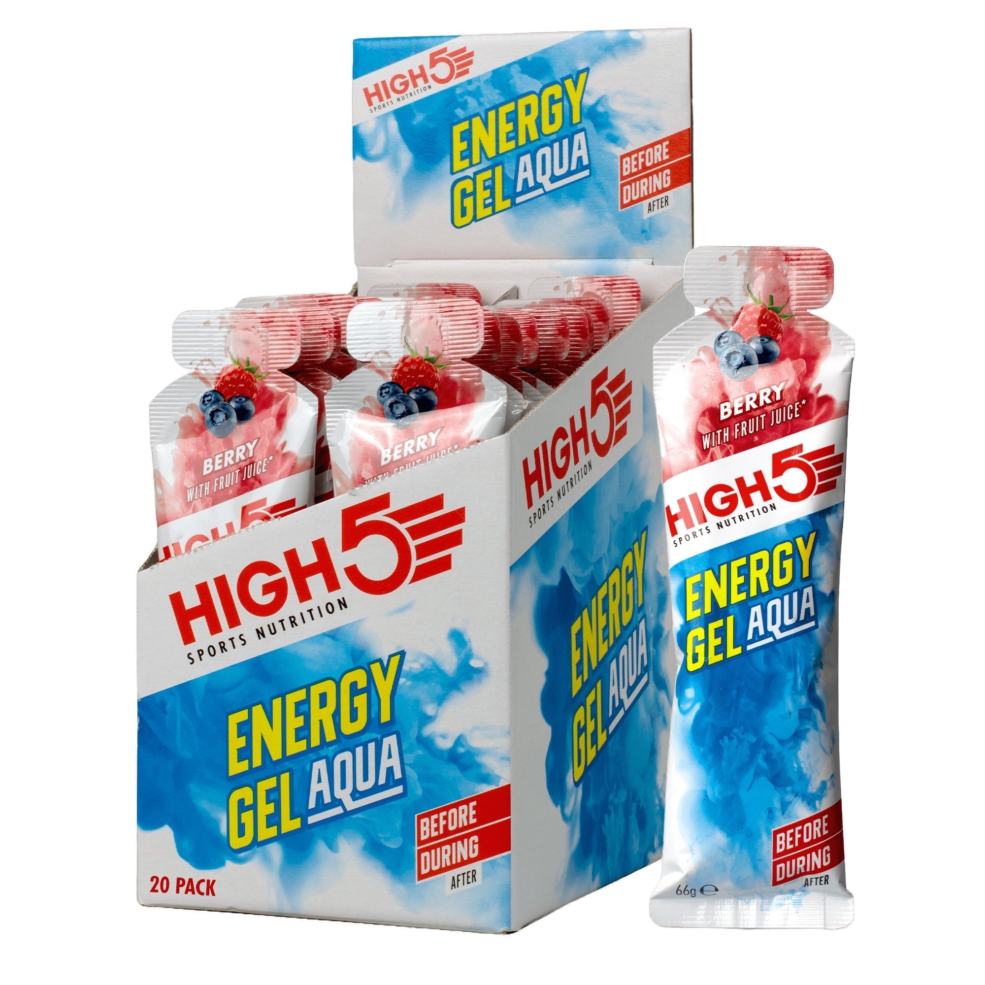 High5 Energy Gel Aqua gusto frutti di bosco, 20 x 66 g