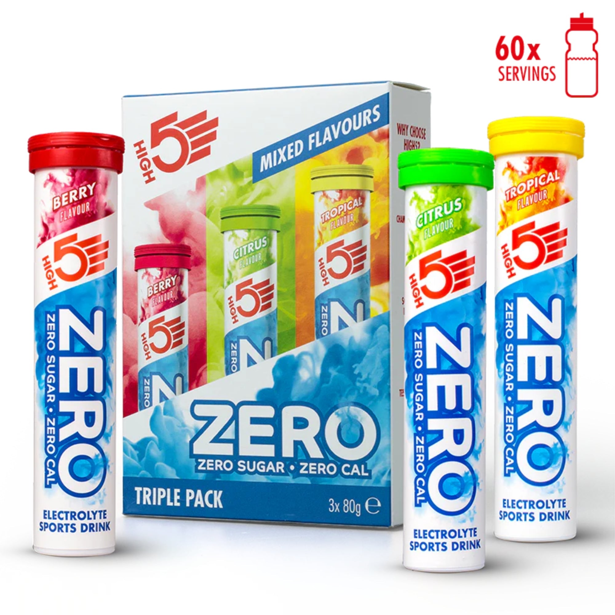 ZERO Compresse effervescenti elettrolitiche Mixed Flavours | 3 x 20 compresse | HIGH5