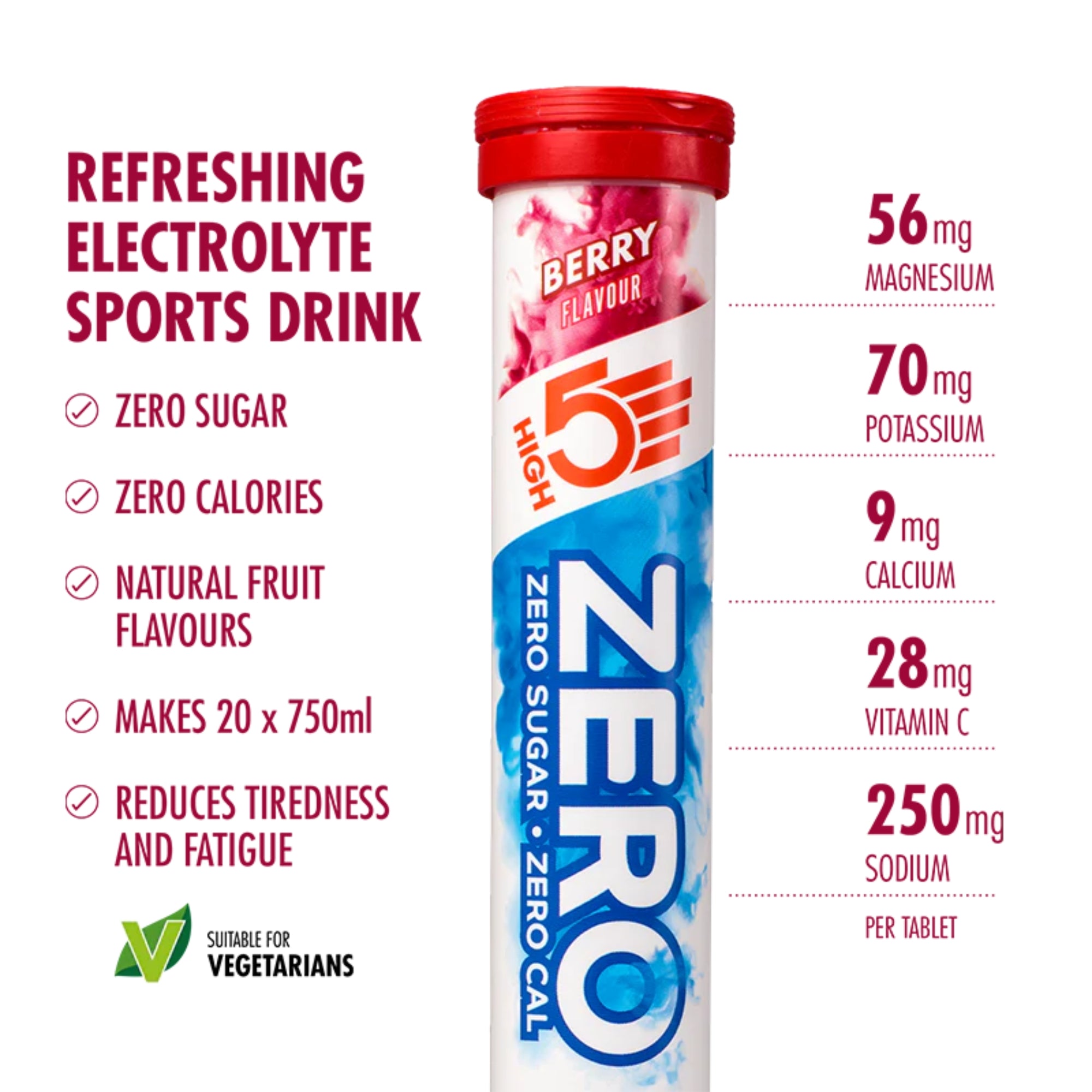 ZERO Compresse effervescenti elettrolitiche Mixed Flavours | 3 x 20 compresse | HIGH5