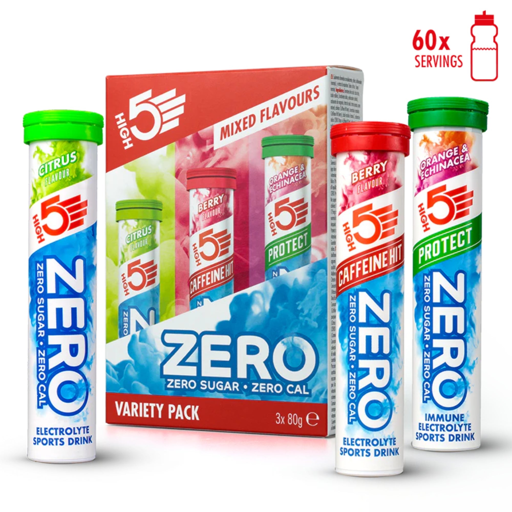 ZERO Compresse effervescenti elettrolitiche Variety Pack | 3 x 20 compresse | HIGH5