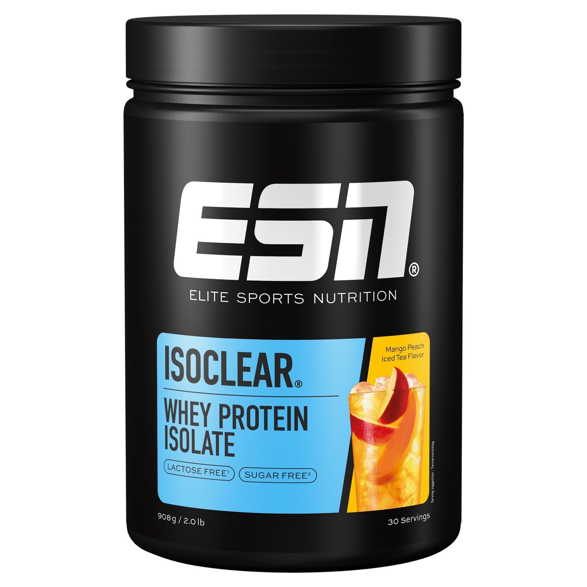 ESN Isoclear Whey Isolato Mango Peach Iced Tea 908 grammi - polvere proteica senza zucchero e senza lattosio