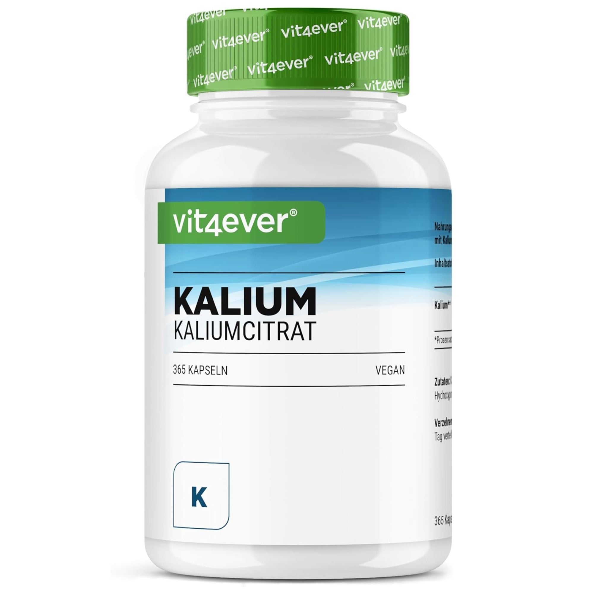Citrato di Potassio 800mg | 365 Capsule | Vit4ever