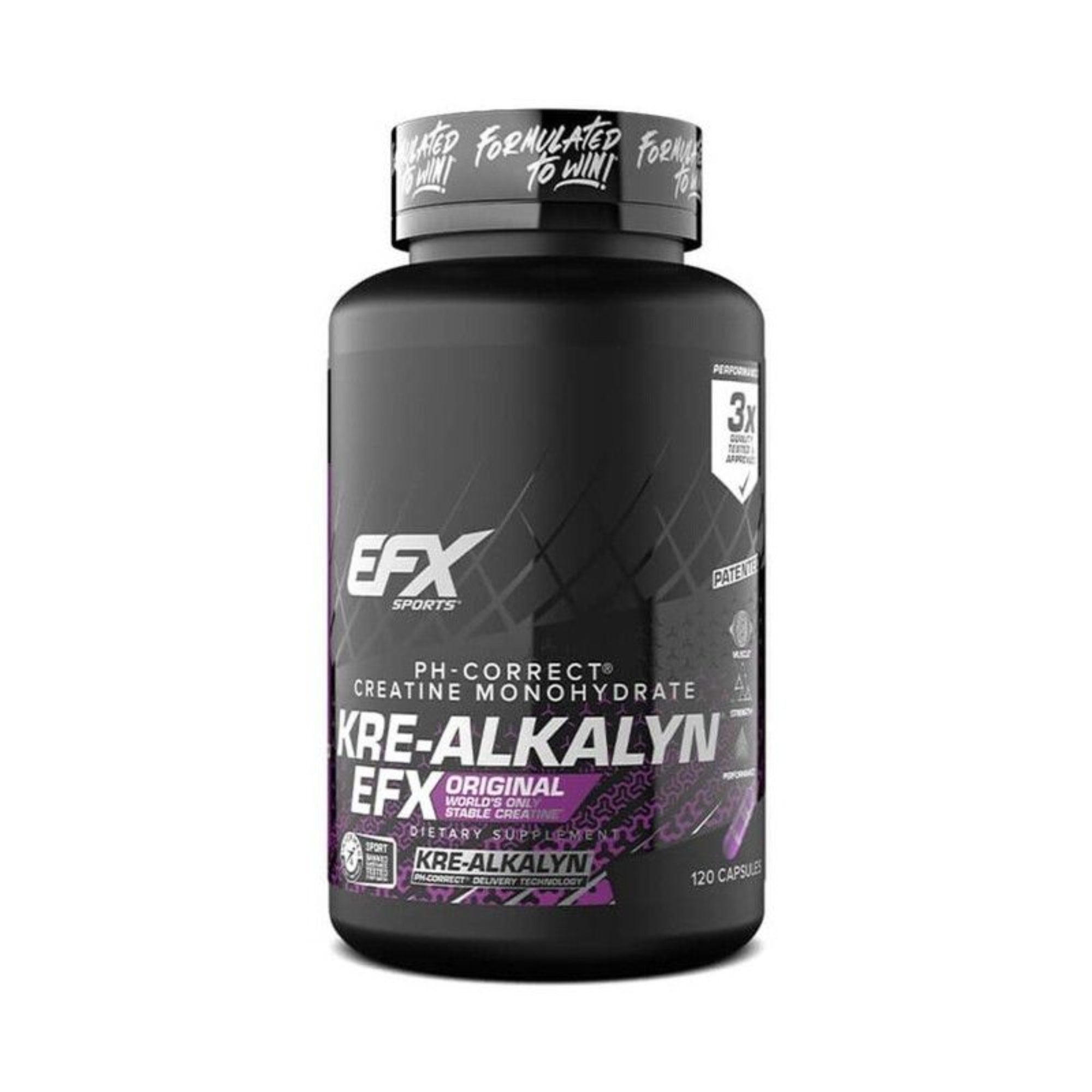 Kre-Alkalyn EFX 120 capsule con creatina monoidrato tamponata di EFX Sports.