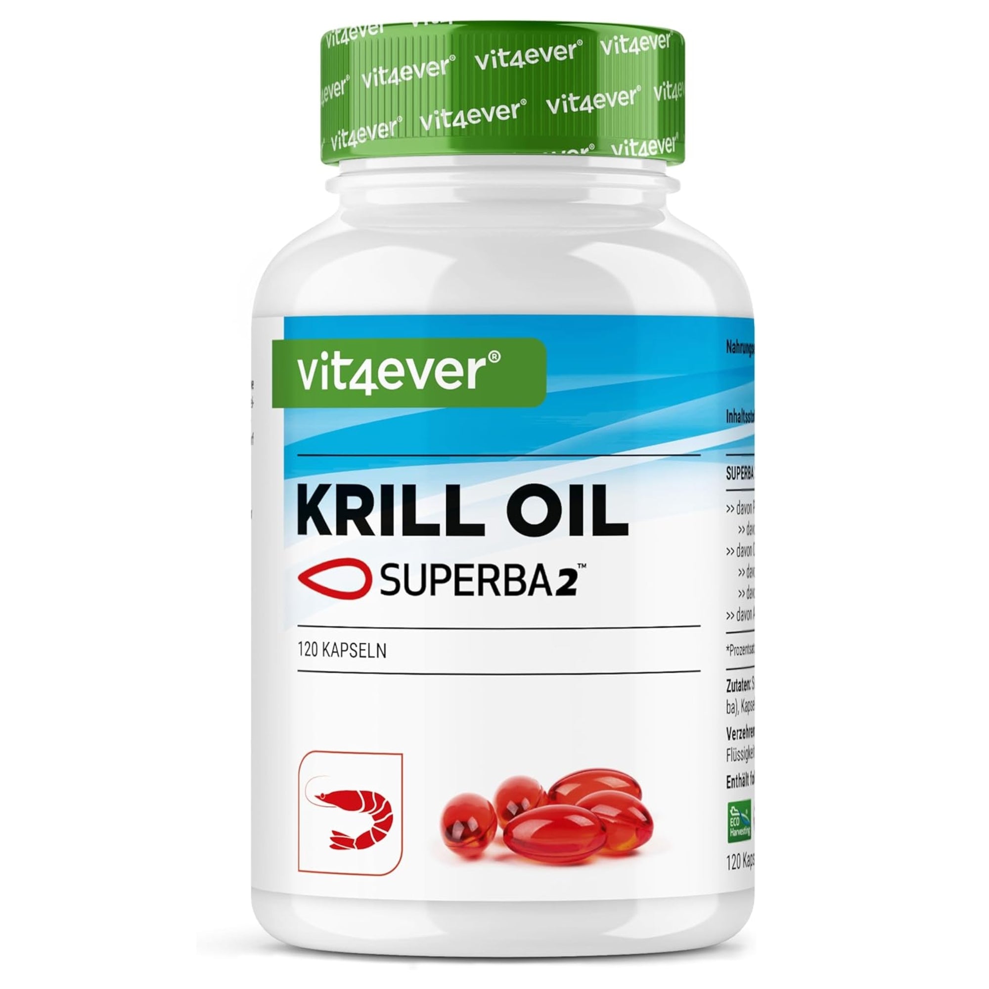 Olio di Krill Superba2 con Omega 3 & Astaxantina | 120 Softgel | Vit4ever