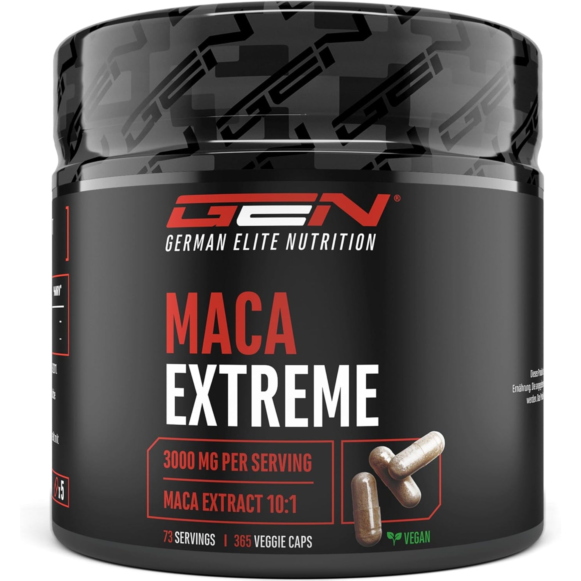 Maca Extreme (Estratto di Maca 10:1 600mg) | 365 Capsule | German Elite Nutrition