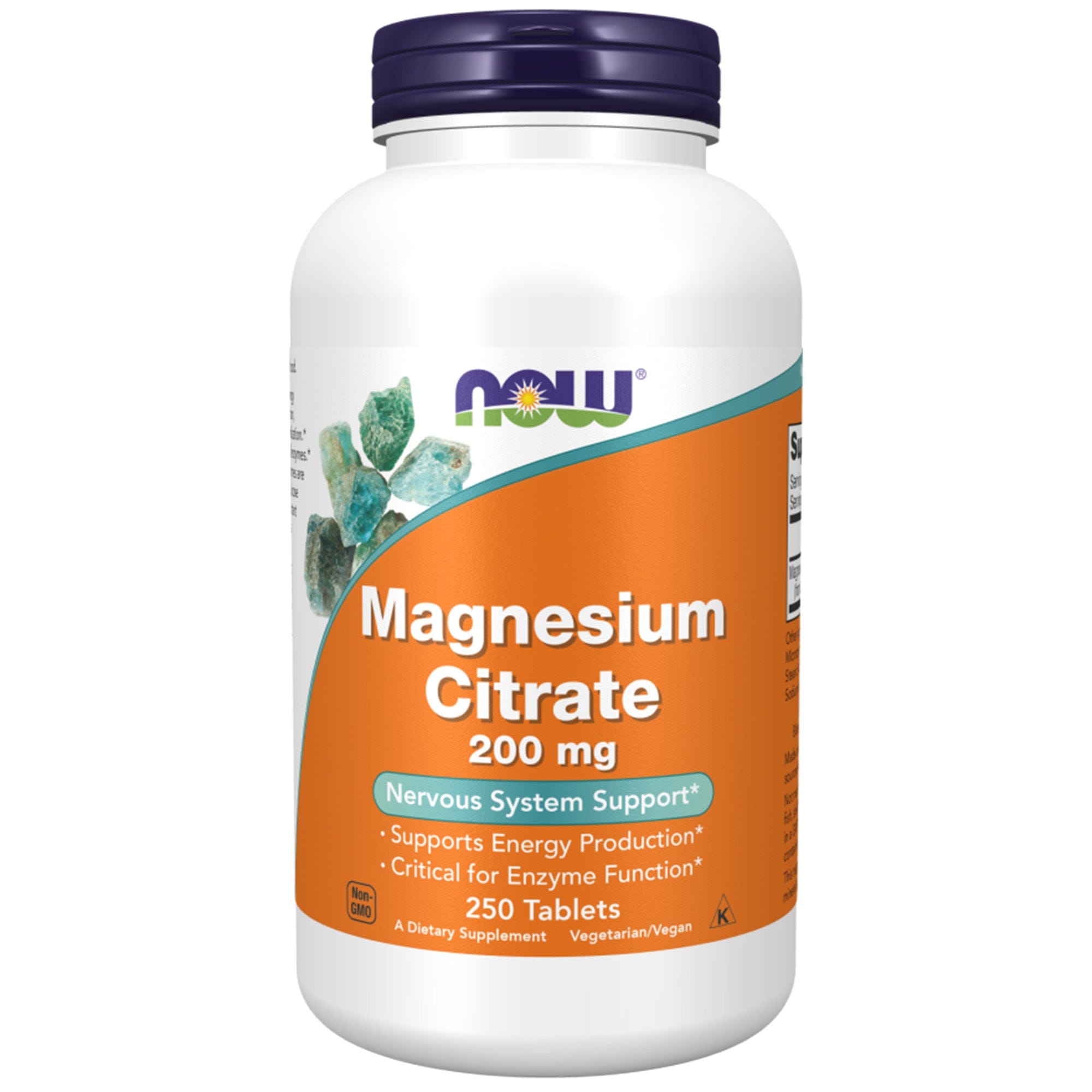 Magnesio Citrato 200 mg | 250 Compresse | NOW Foods