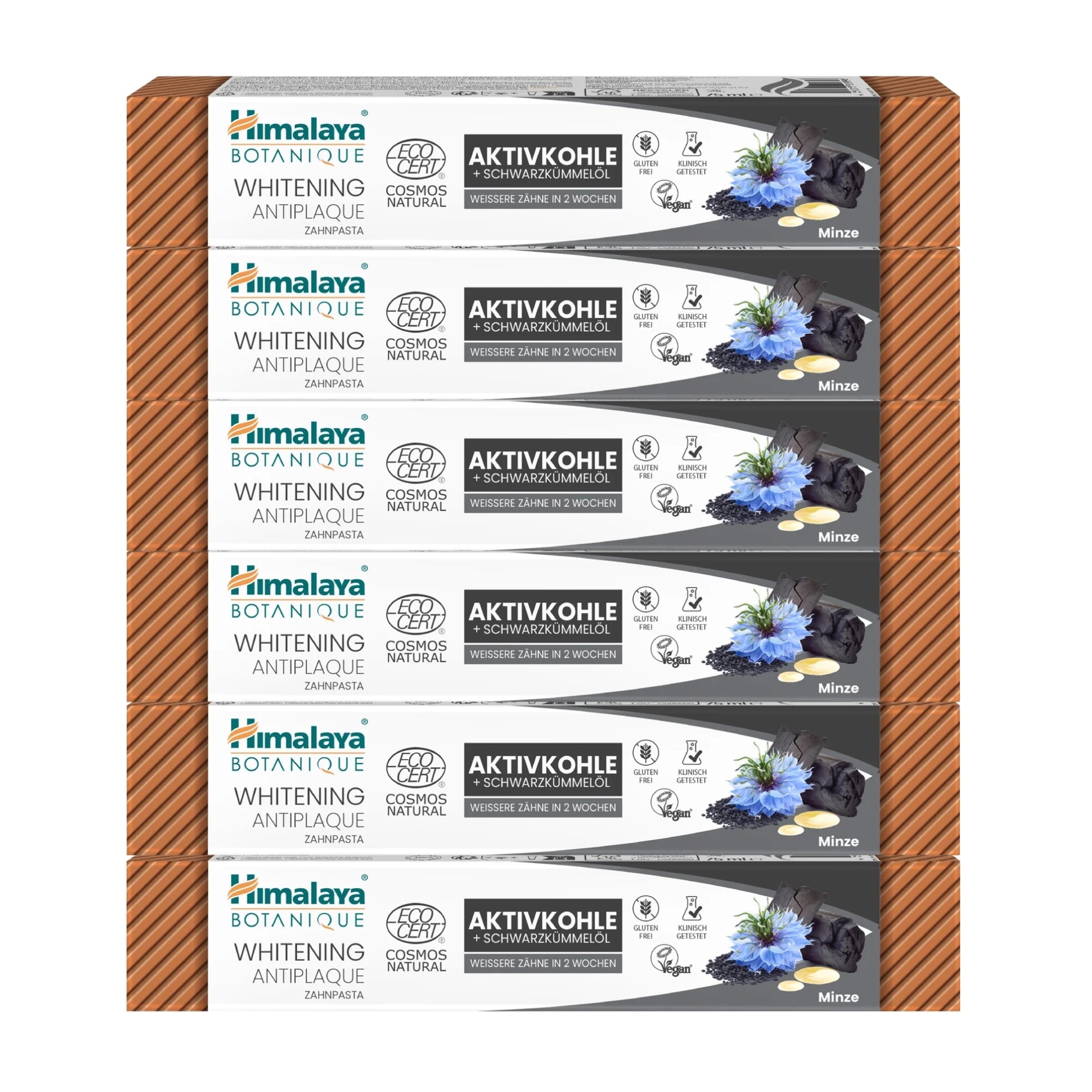 Himalaya Botanique Dentifricio Sbiancante Antiplacca al Carbone + Olio di Nigella | 75 ml | Himalaya