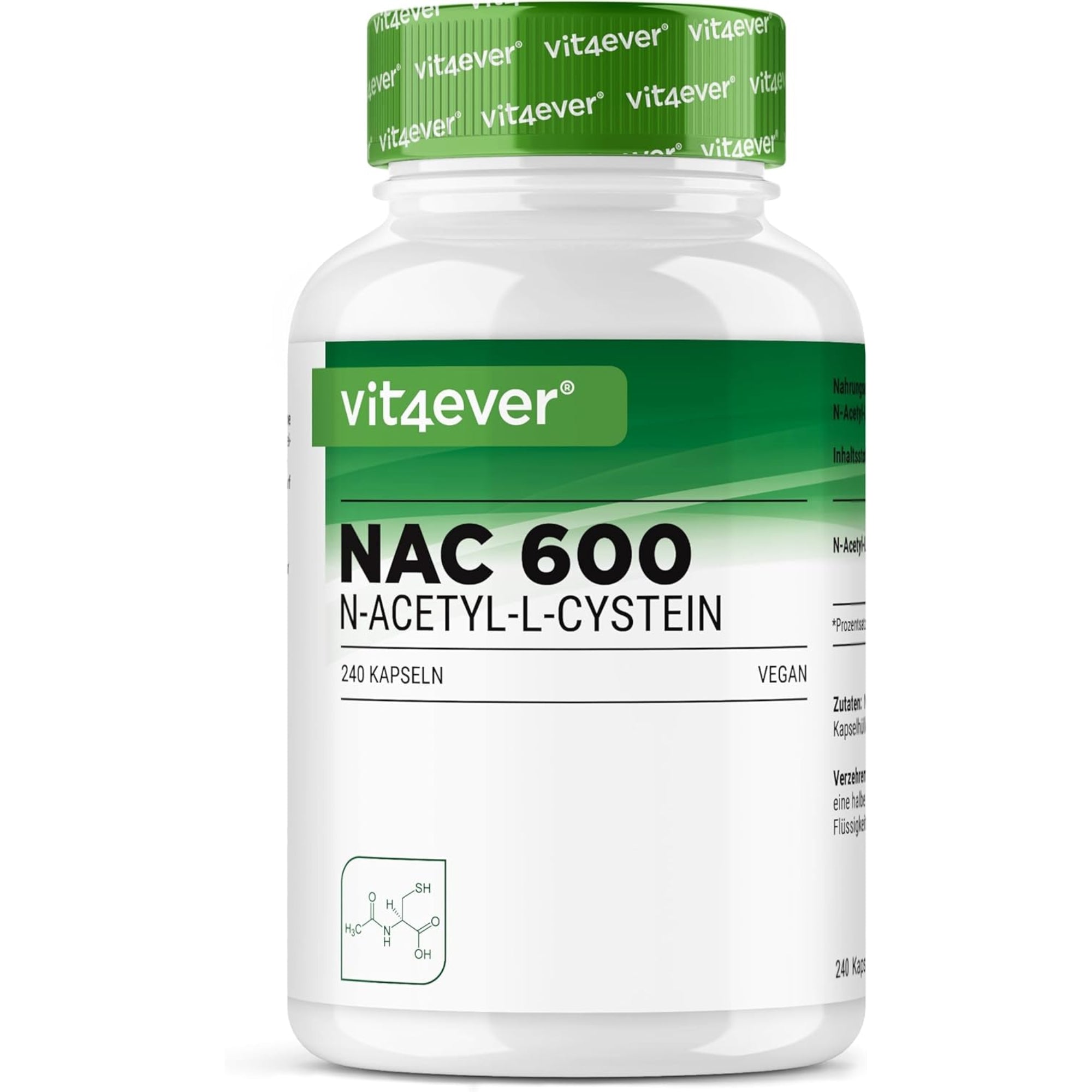 NAC N-Acetil L-Cisteina 600mg Vit4ever
