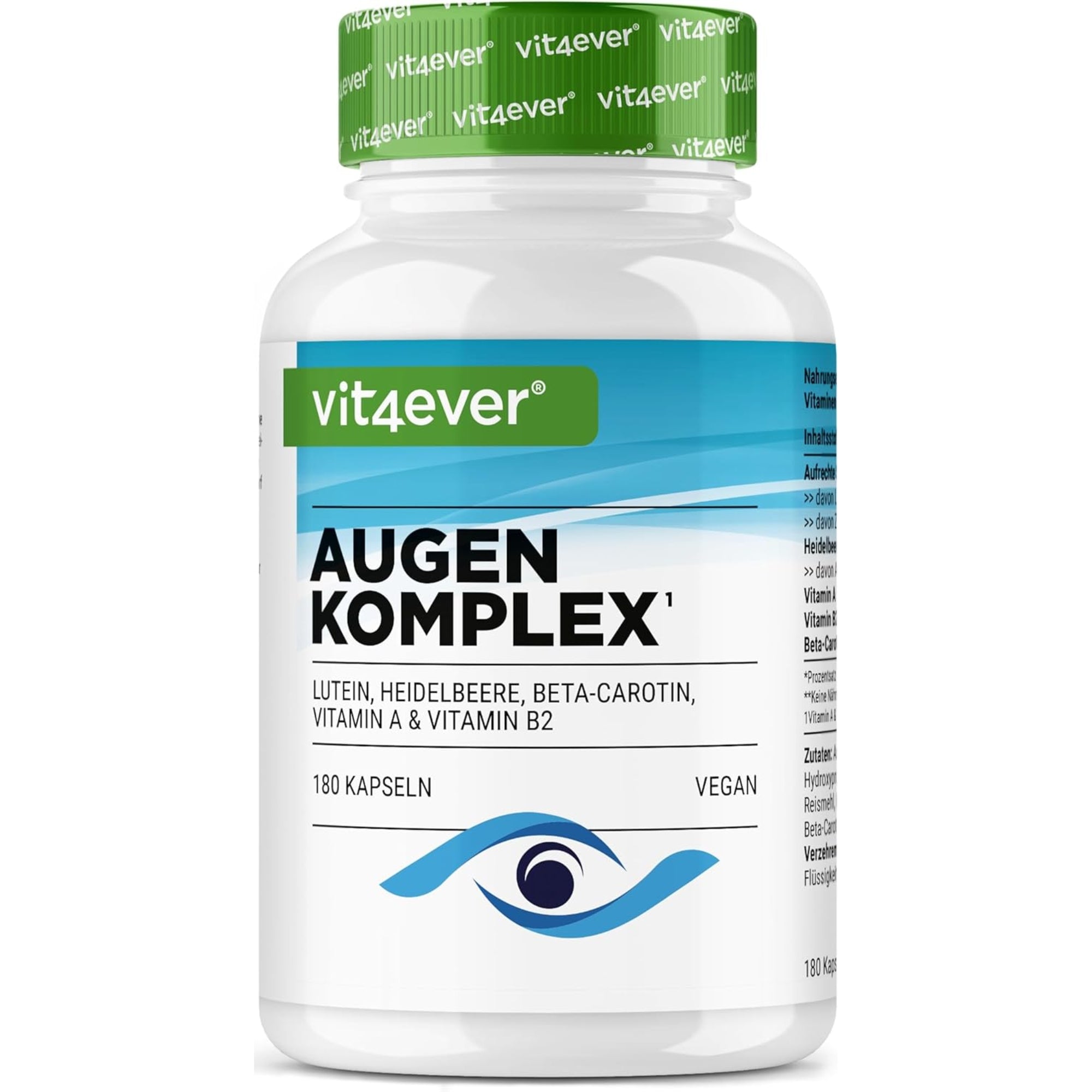 Complesso Occhi con Luteina, Vitamina A e B2 | 180 Capsule | Vit4ever