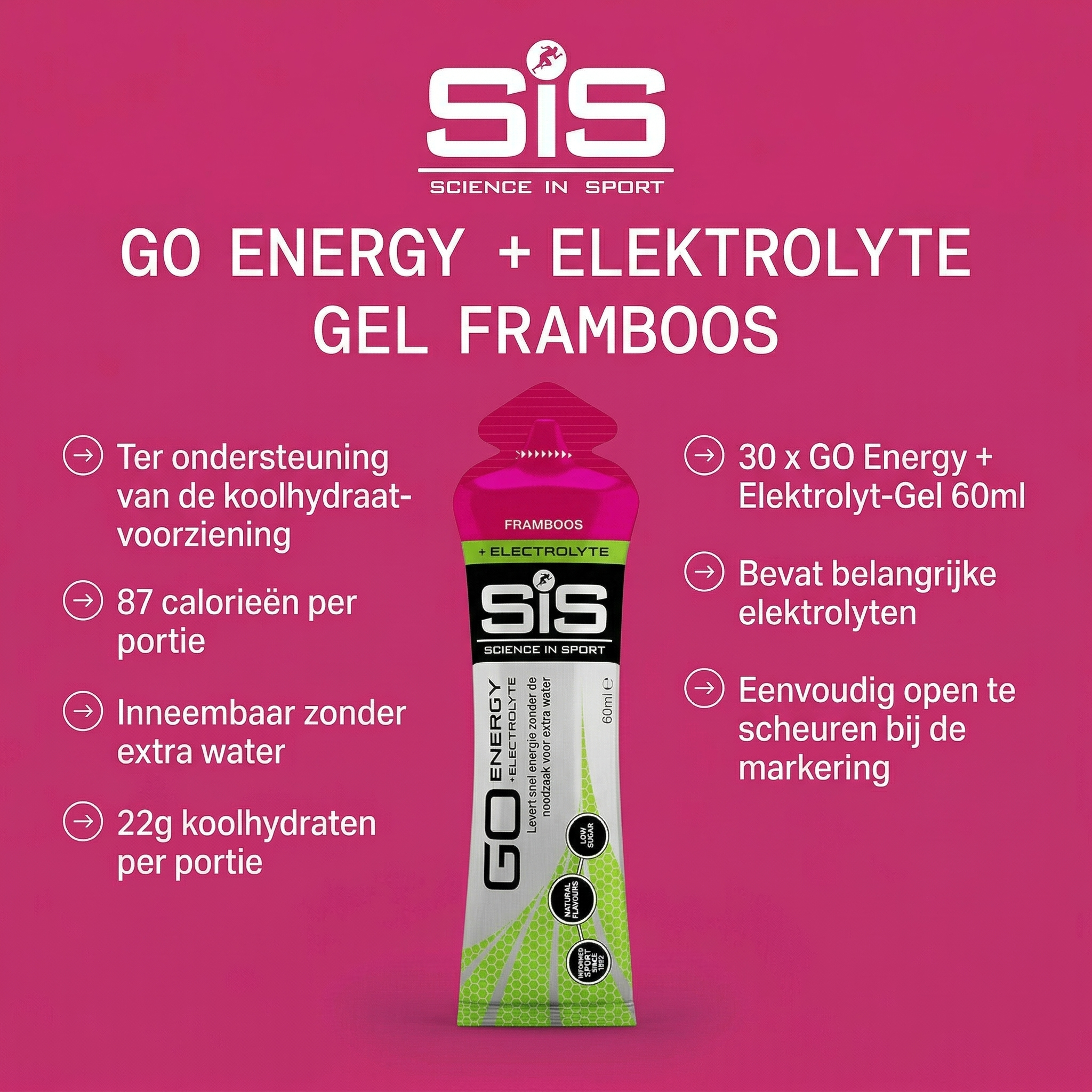 SiS Go Isotonic Energygel + Electrolyte | Lampone