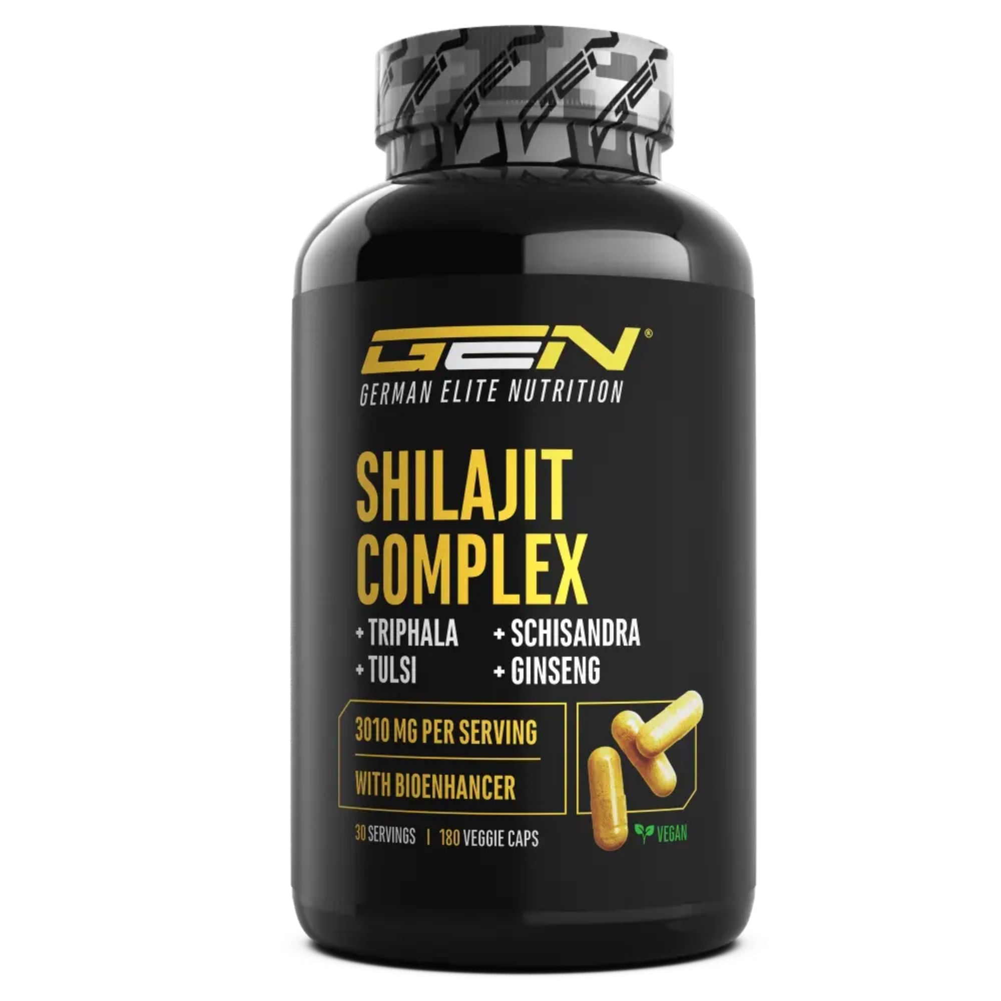 Shilajit Complex (Shilajit, Triphala, Tulsi, Ginseng, Schisandra e Piperina) | 180 Capsule | German Elite Nutrition