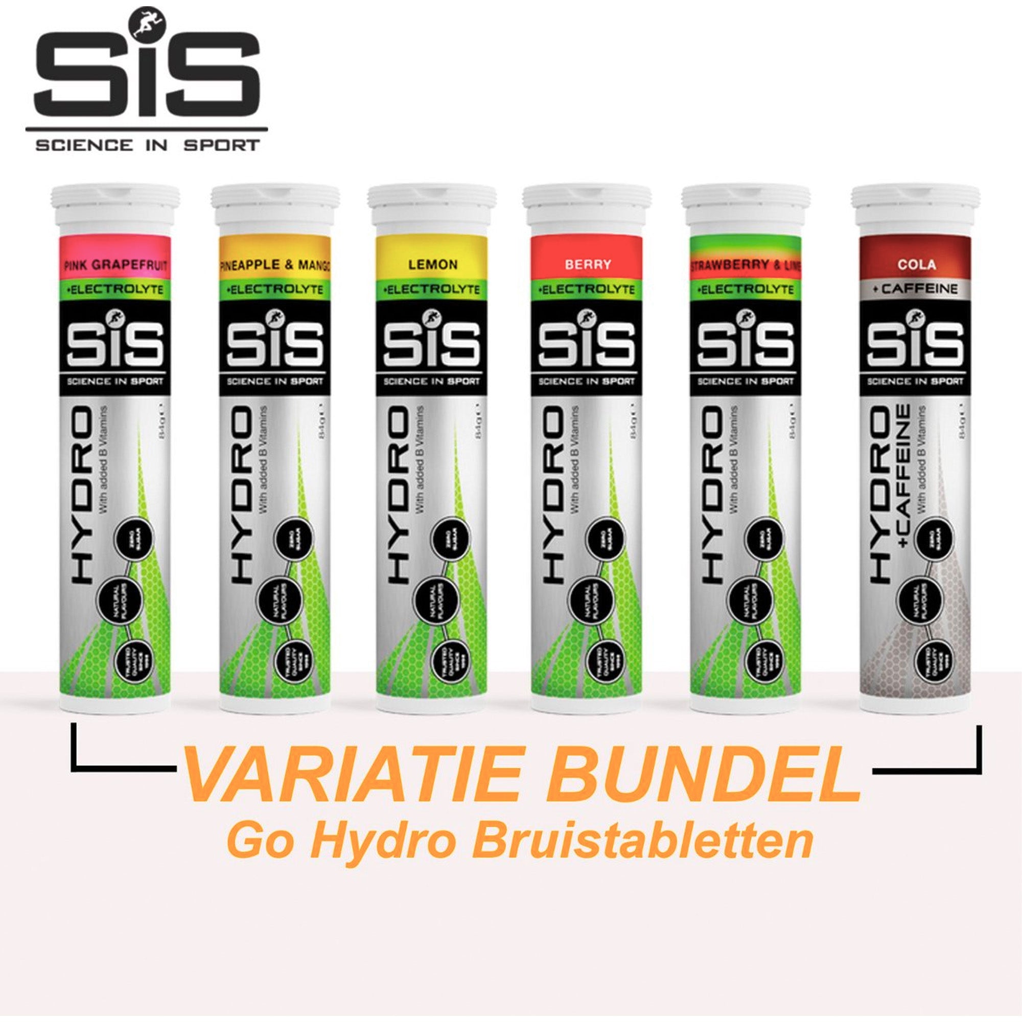 SiS Go Hydro Compresse Effervescenti | Confezione da 6 Mista | Gusti Lemon, Cola, Pineapple & Mango, Strawberry & Lime, Berry e Grapefruit