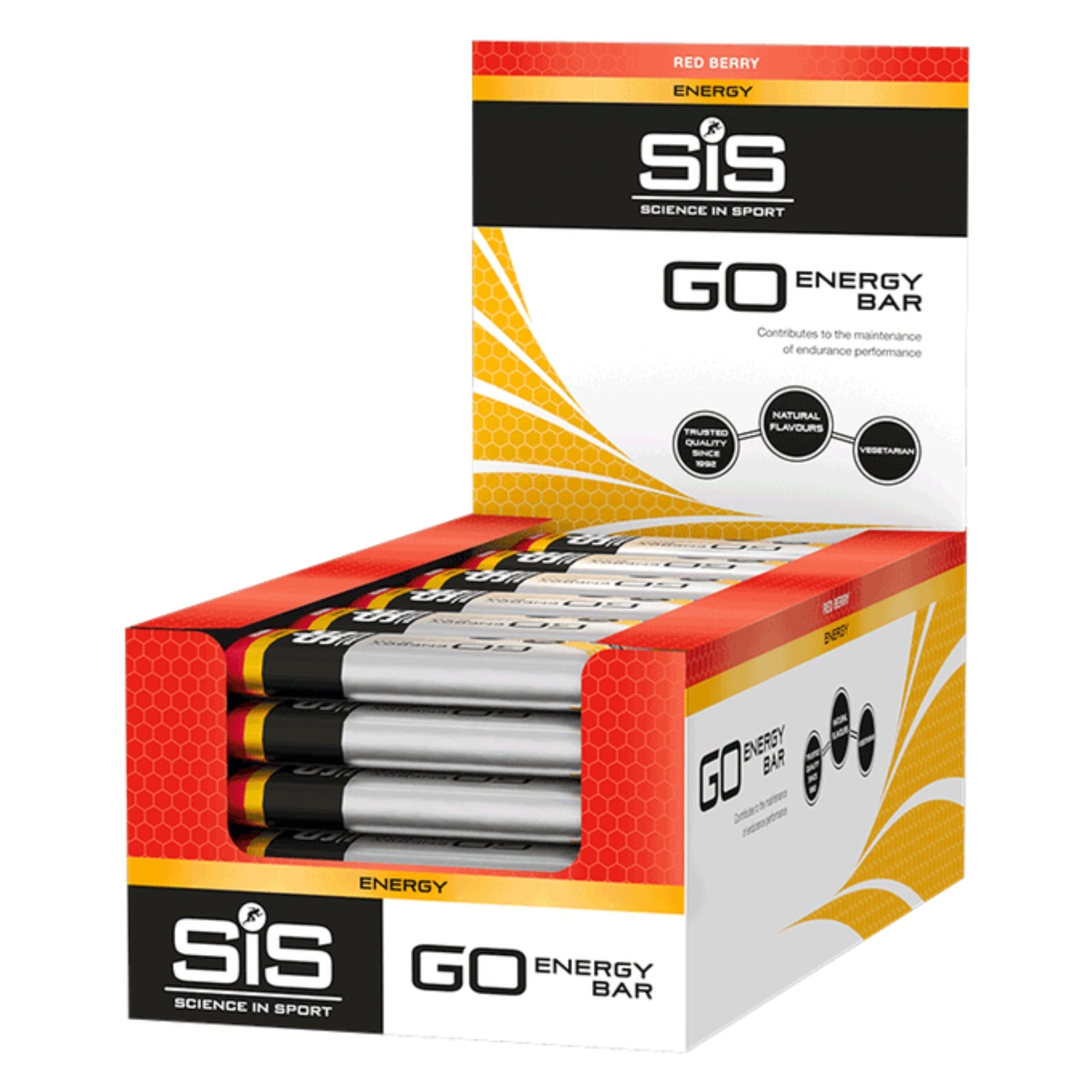 SiS GO Energy Bar | 25 g di carboidrati per barretta | 30 pezzi | Red Berry